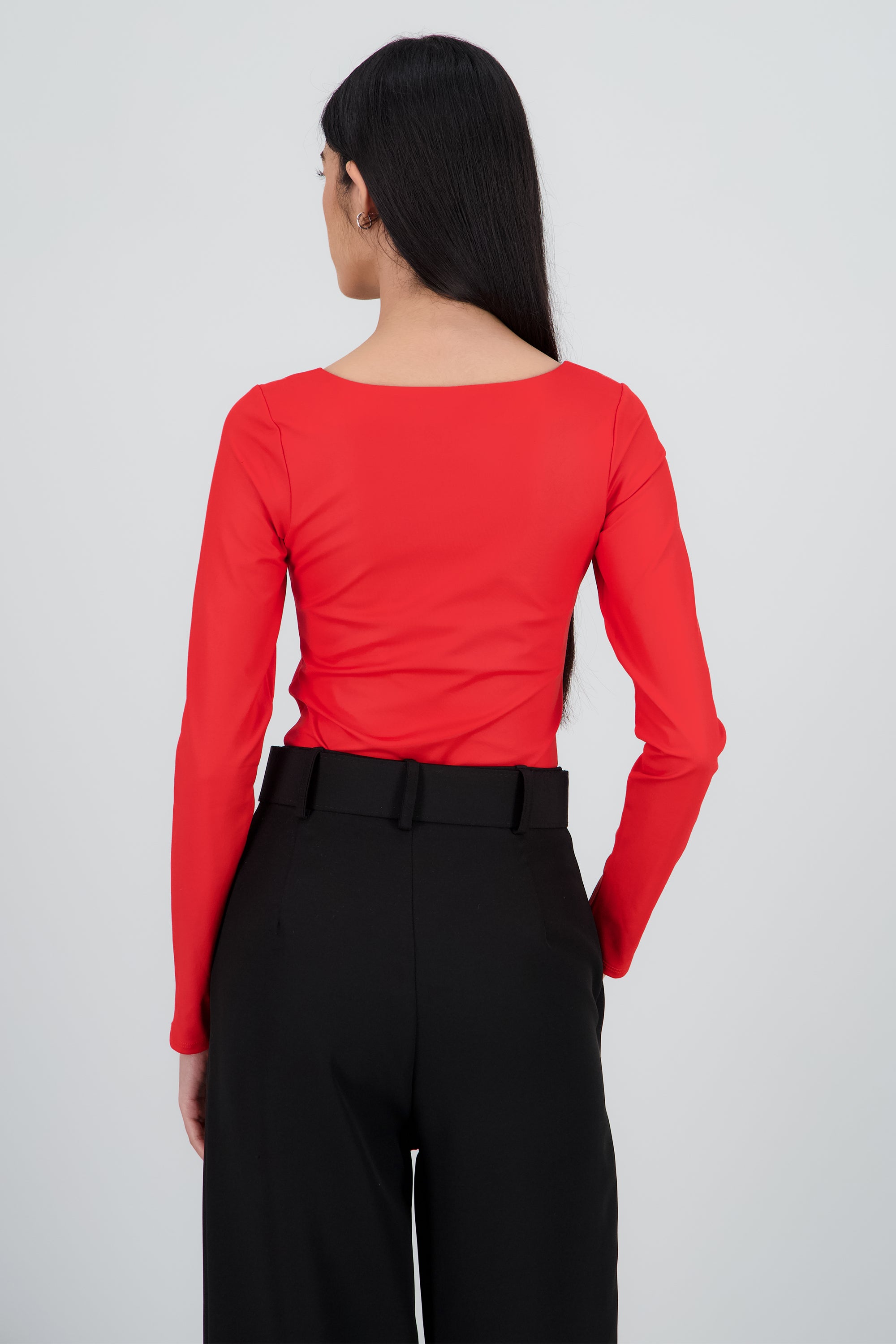 Bodysuit escote cuadrado manga larga ROJO