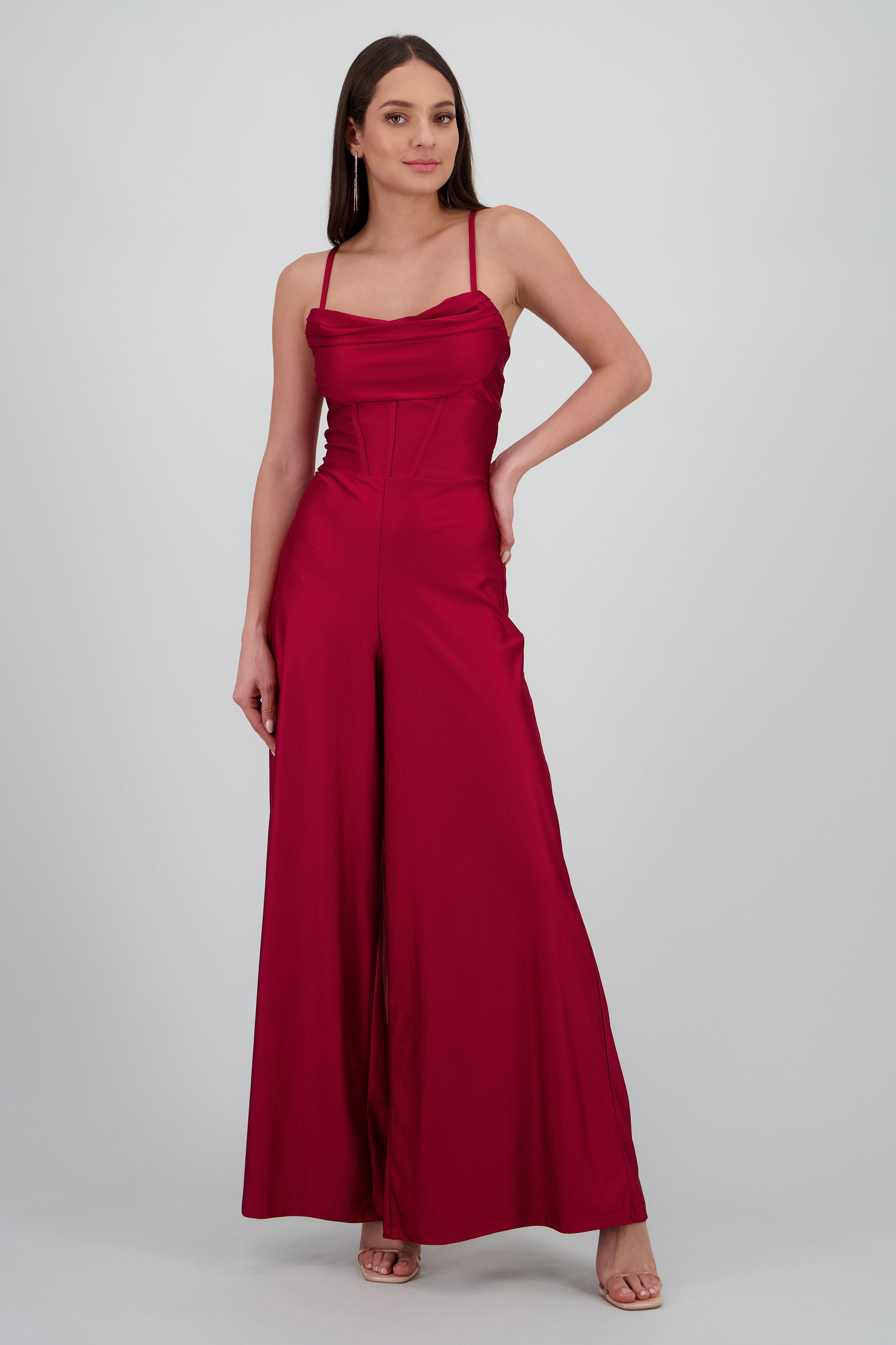 Jumpsuit con corset escote columpio VINO