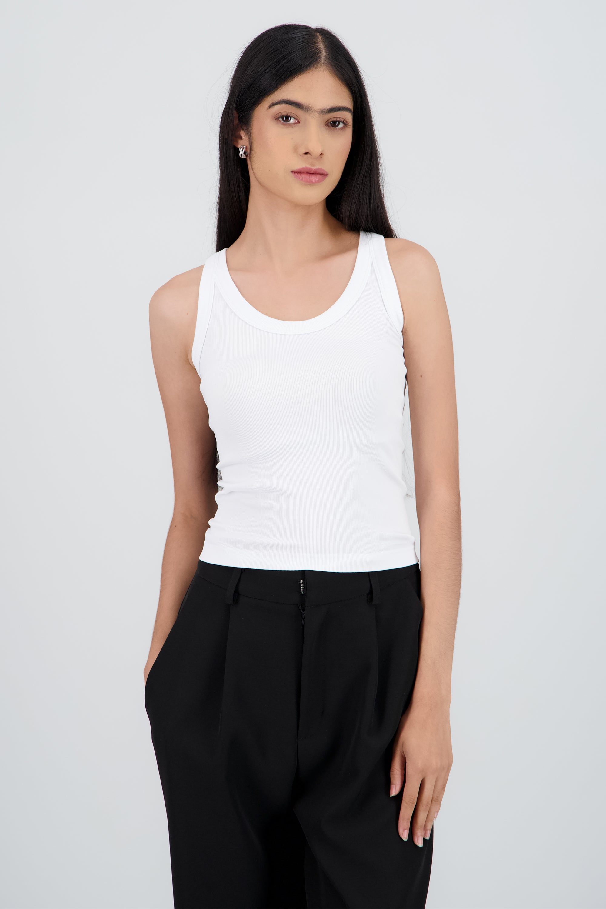 Tank top basica lisa BLANCO