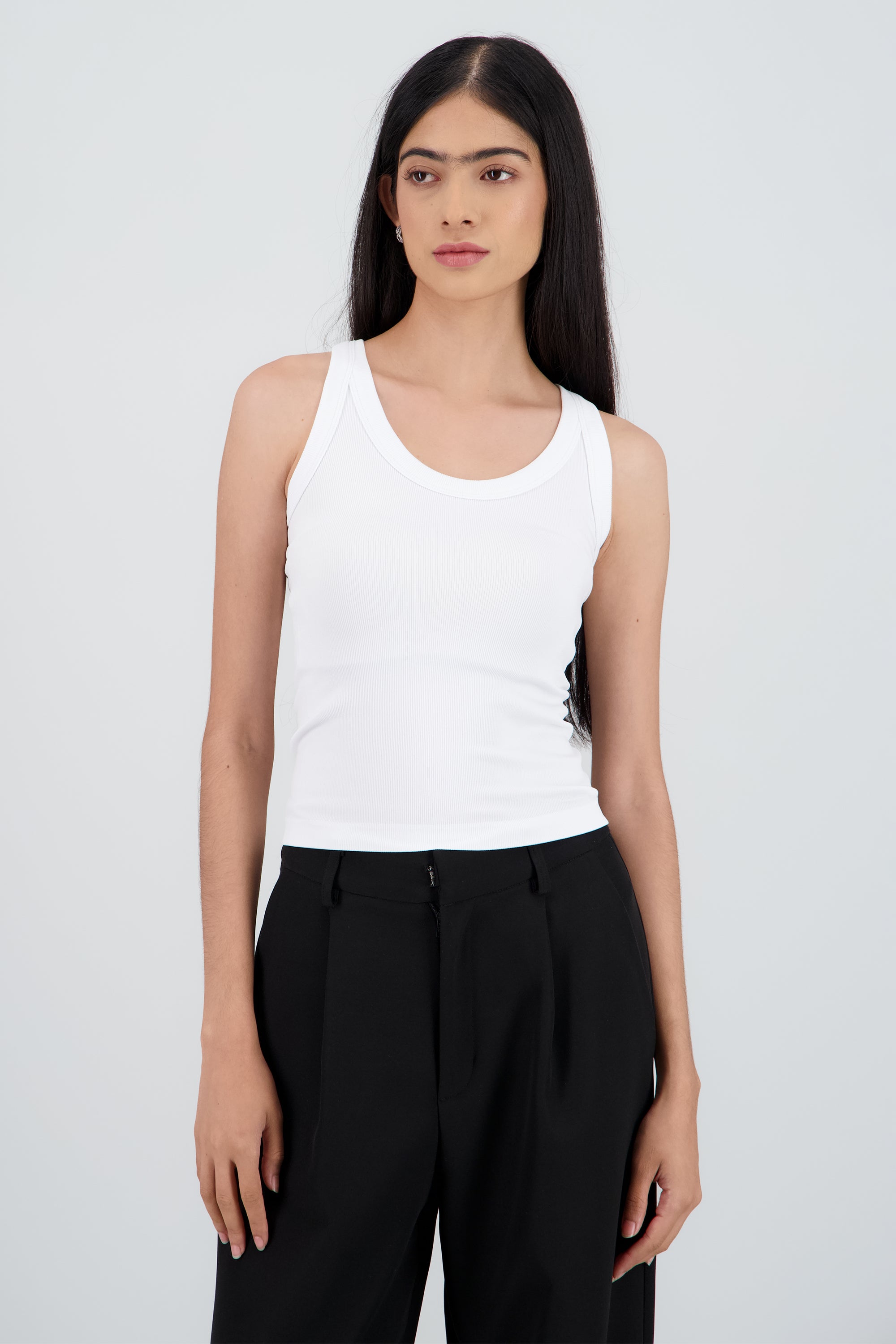 Tank top basica lisa BLANCO