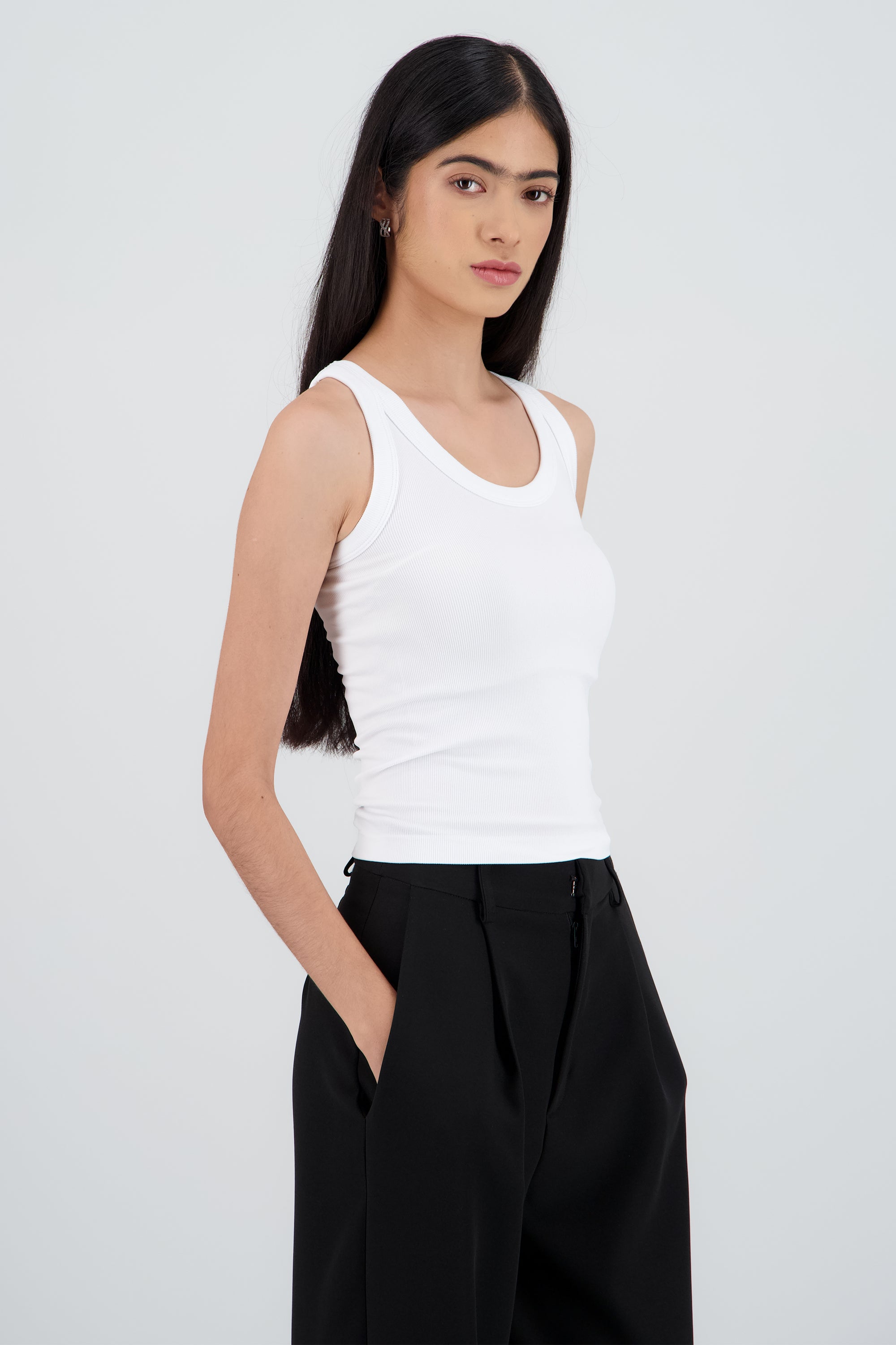 Tank top basica lisa BLANCO