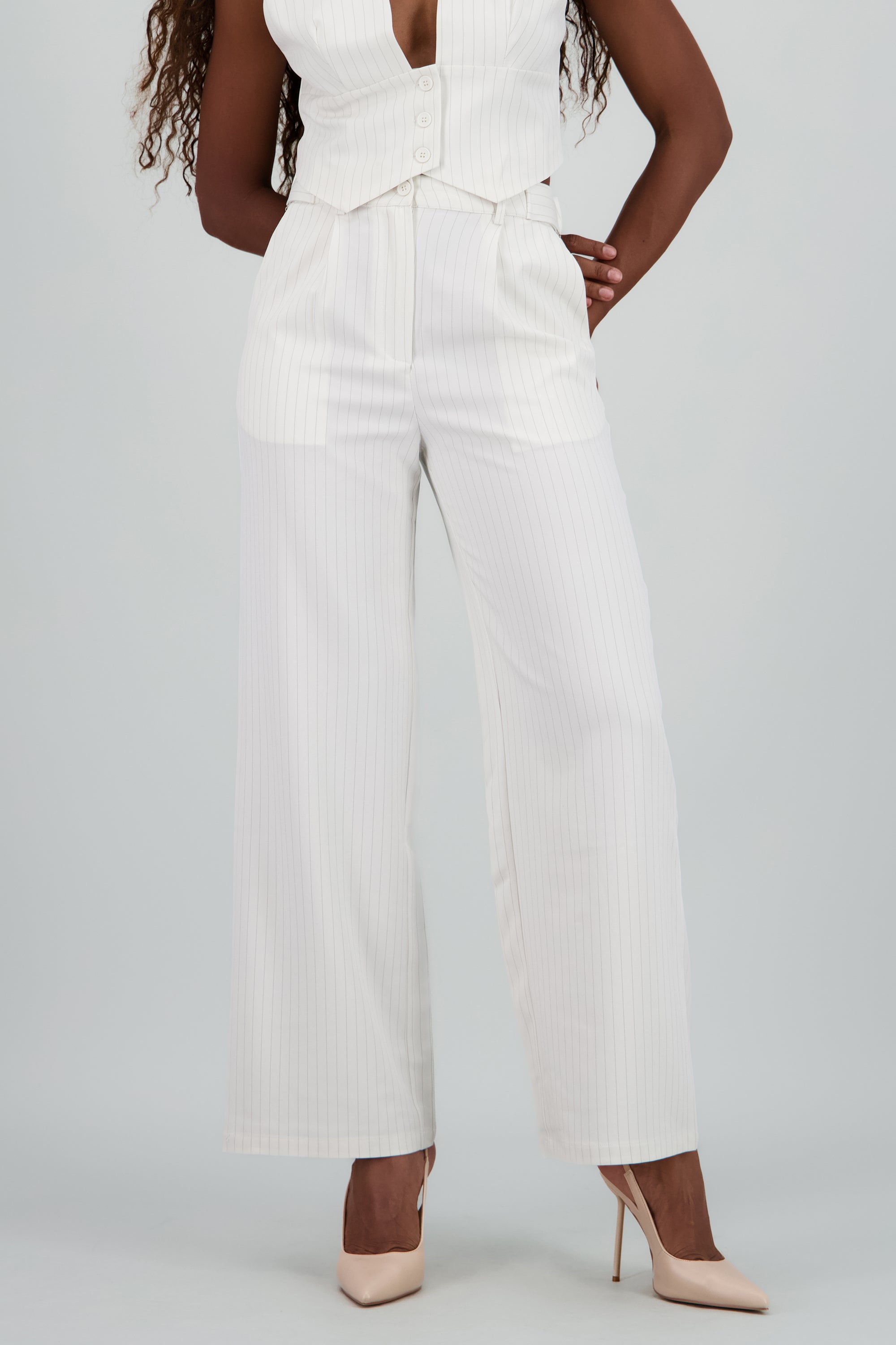 Pantalon sastre rayas BLANCO COMBO