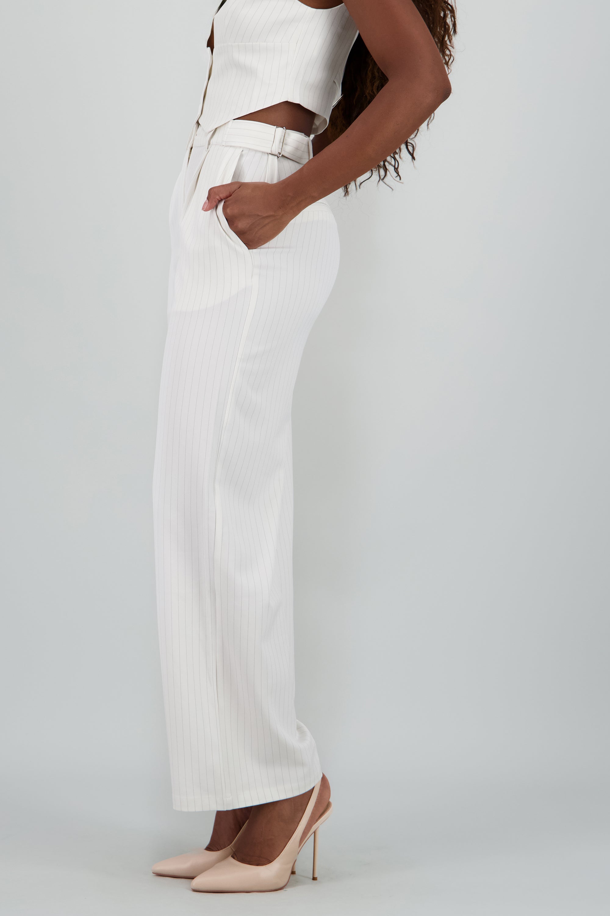 Pantalon sastre rayas BLANCO COMBO