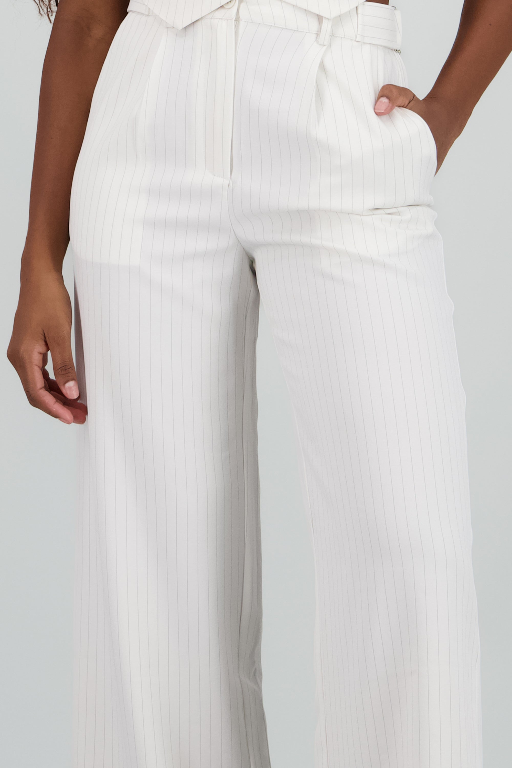 Pantalon sastre rayas BLANCO COMBO