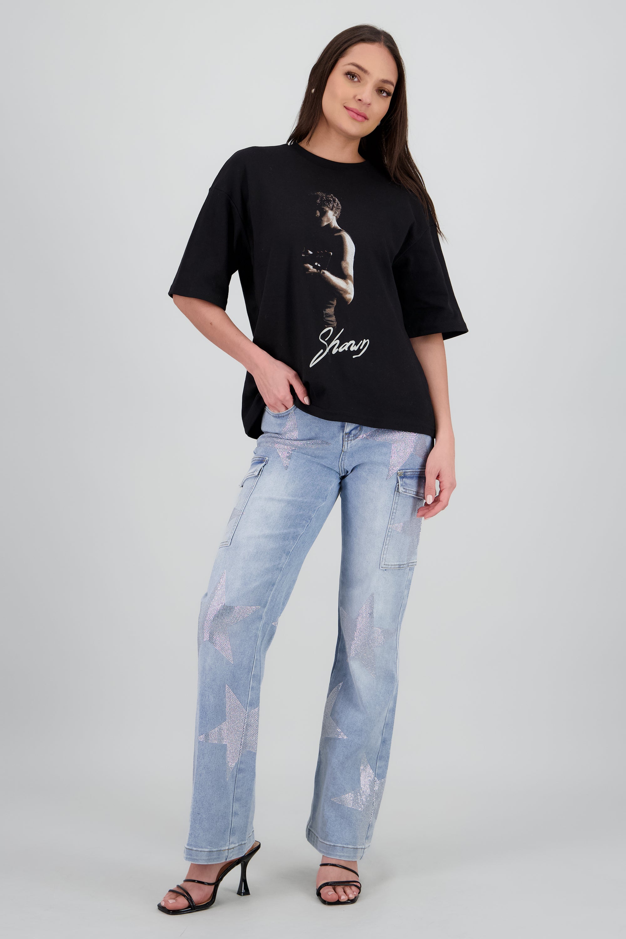 Playera silueta Shawn Mendes NEGRO
