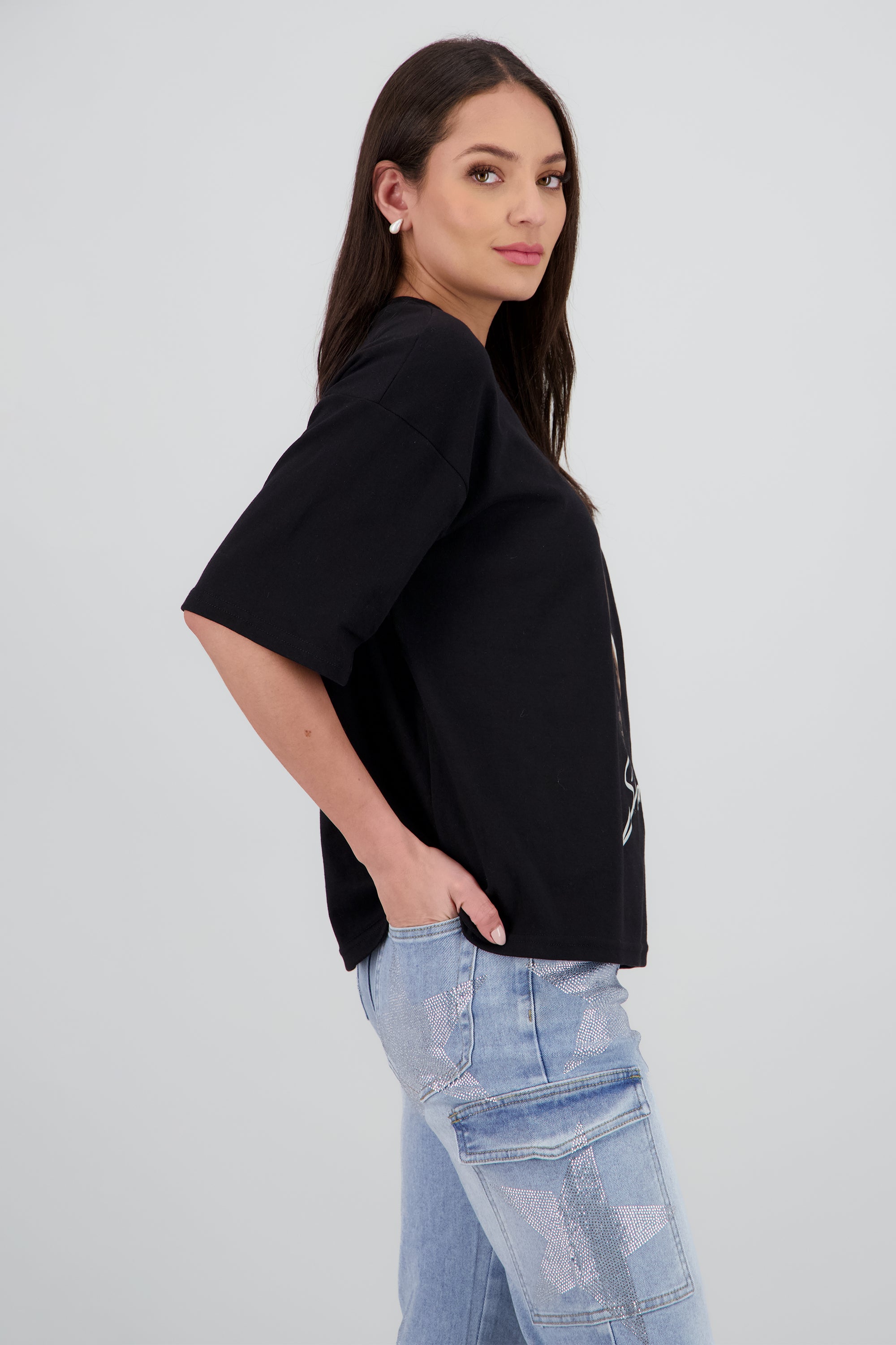 Playera silueta Shawn Mendes NEGRO