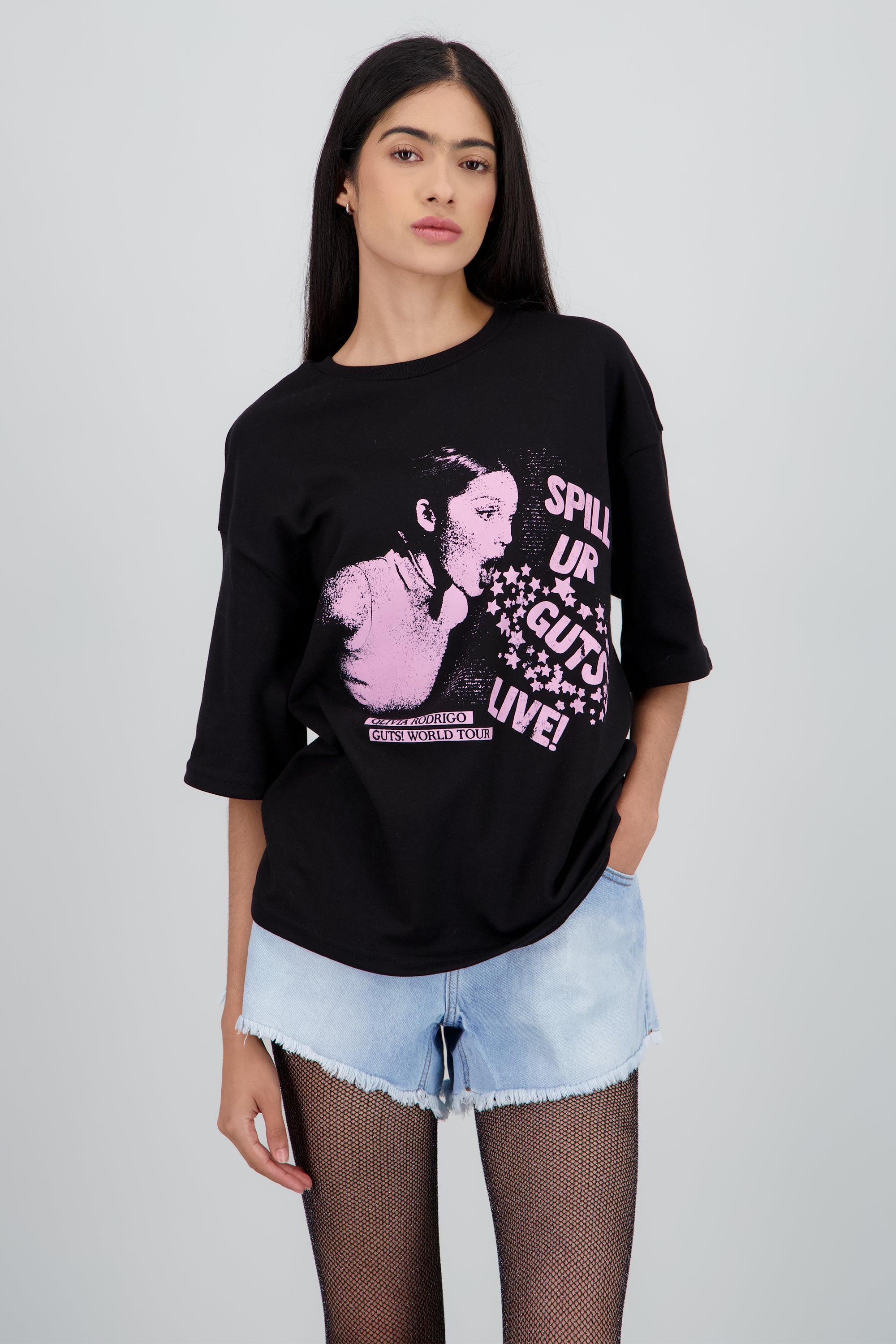 Playera Olivia Rodrigo spill ur guts NEGRO