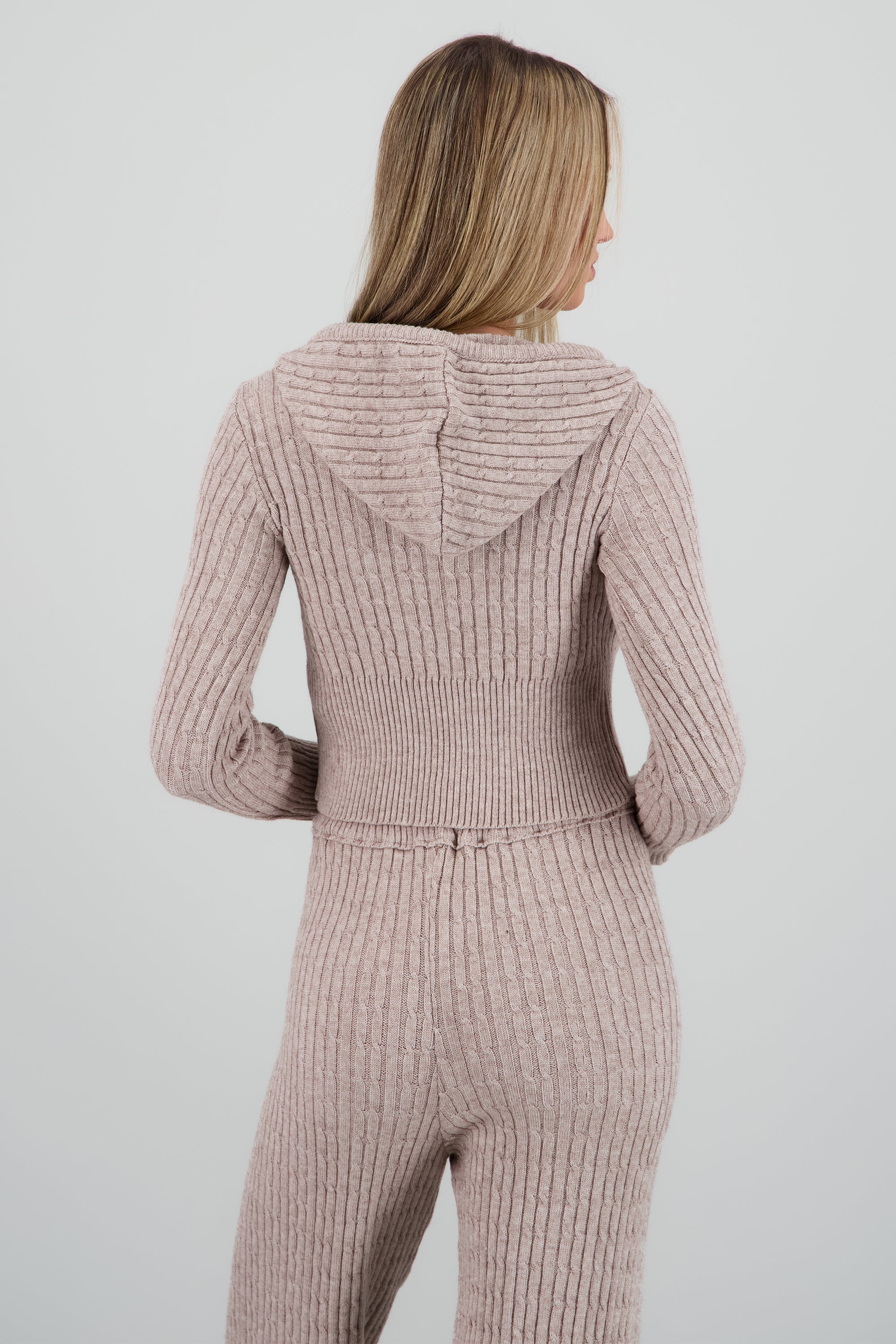 Sueter trenzado detalle moños GREIGE