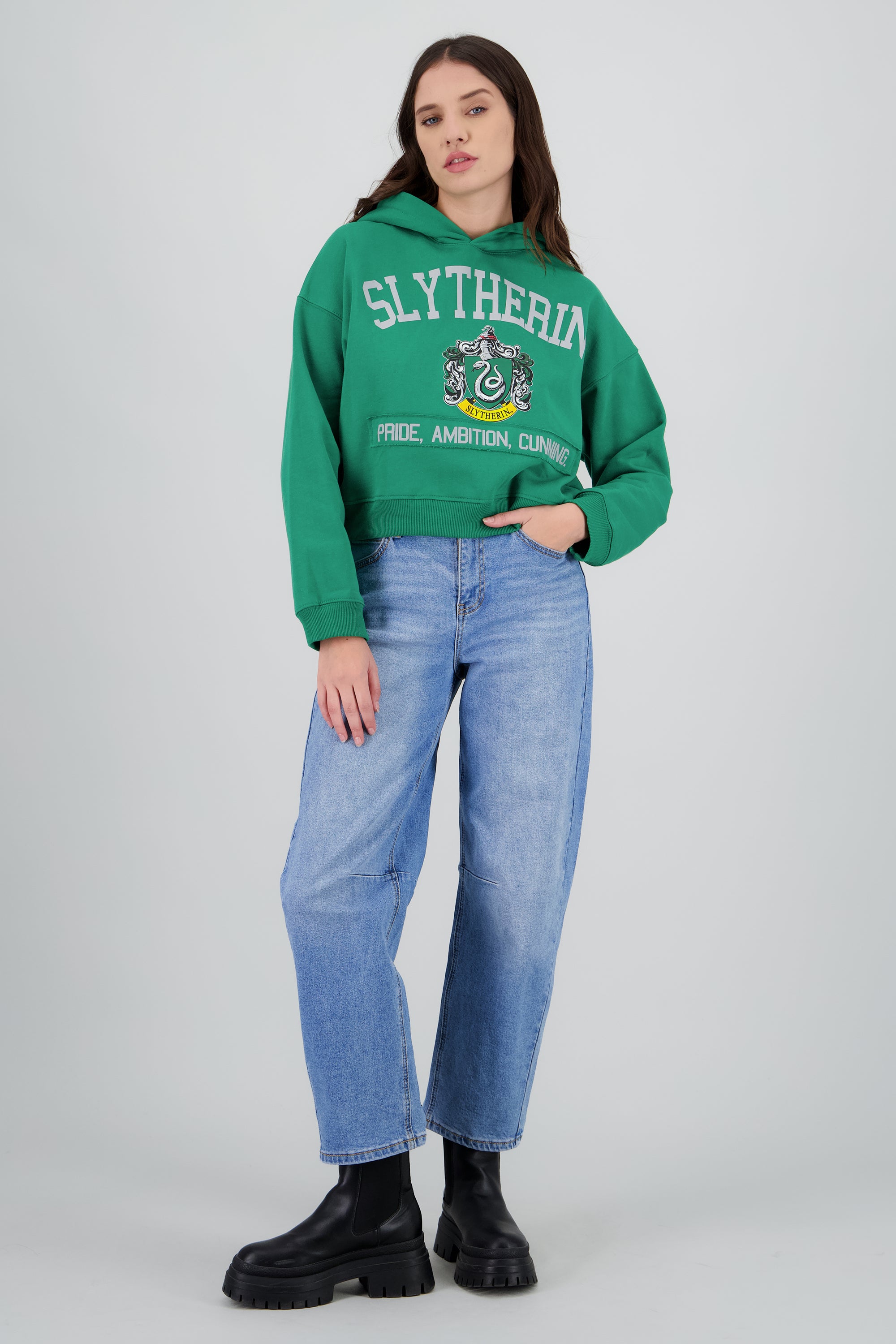 Sudadera Slytherin gorro VERDE BOTELLA