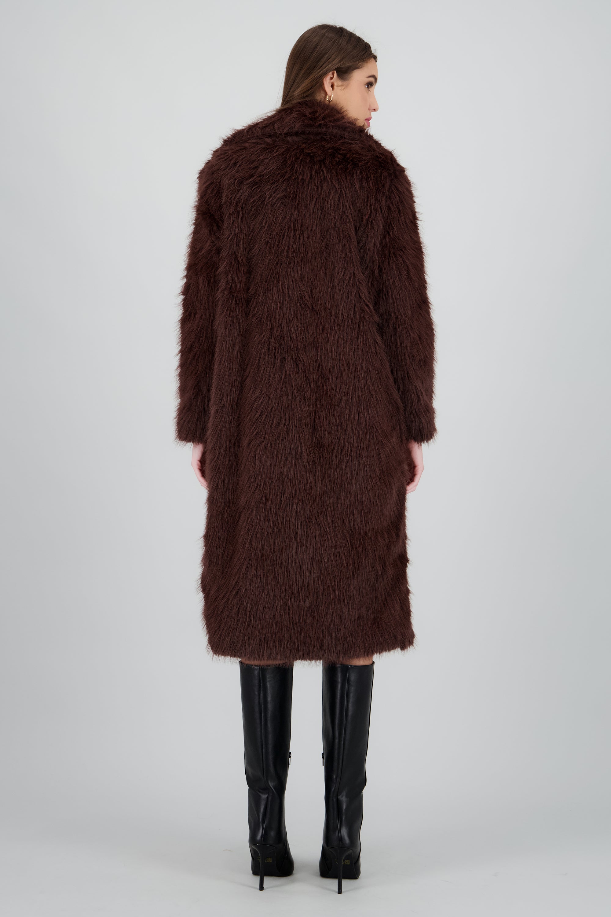 Abrigo largo peluche CAFE OBSCURO