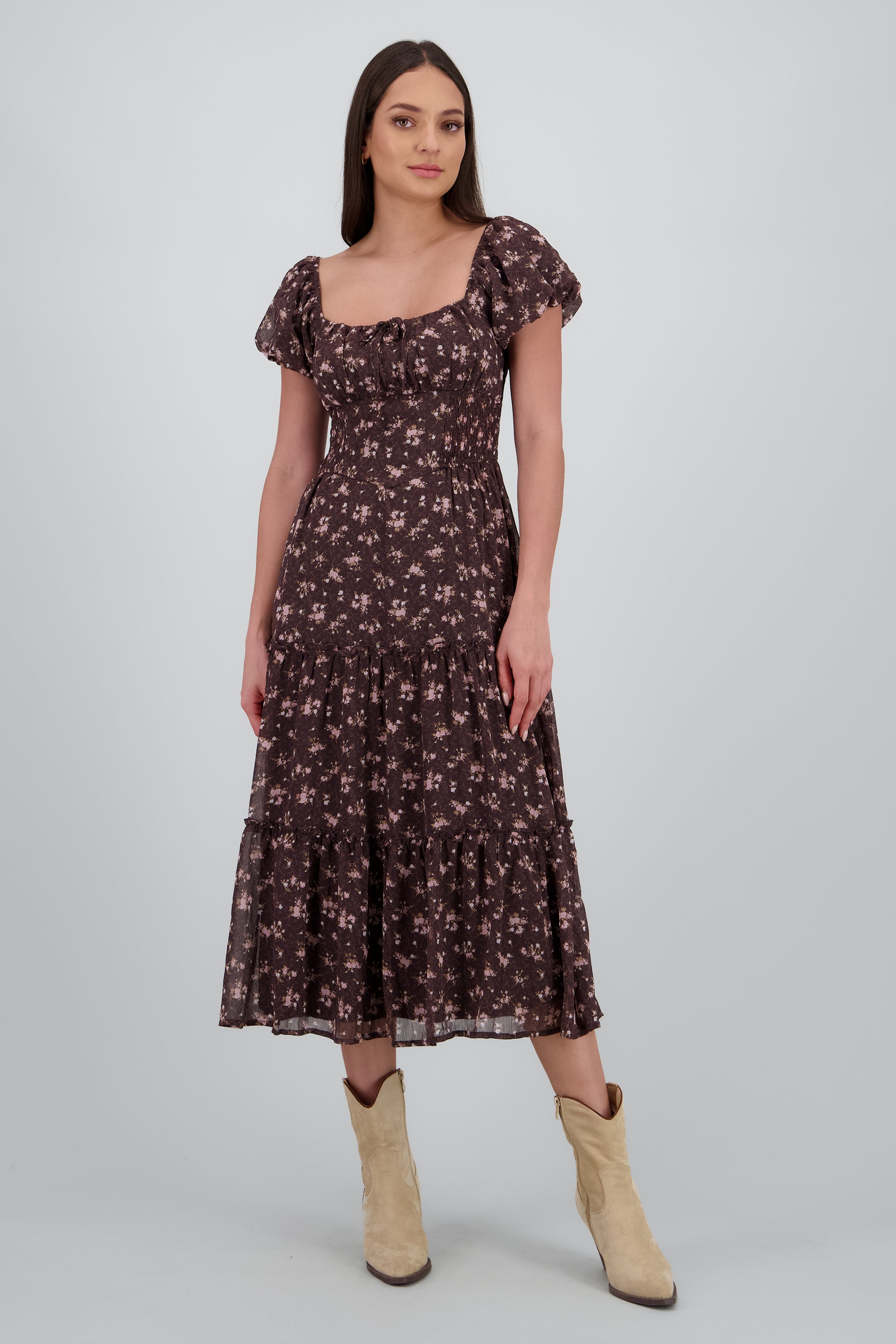 Vestido maxi estampado flores CAFE COMBO