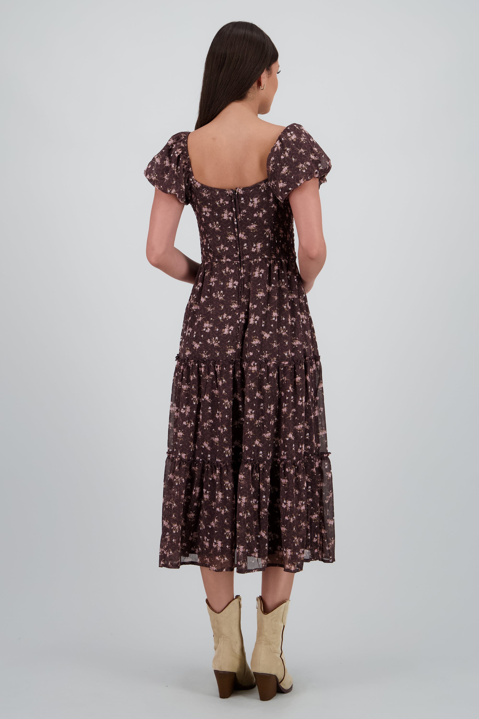Vestido maxi estampado flores CAFE COMBO