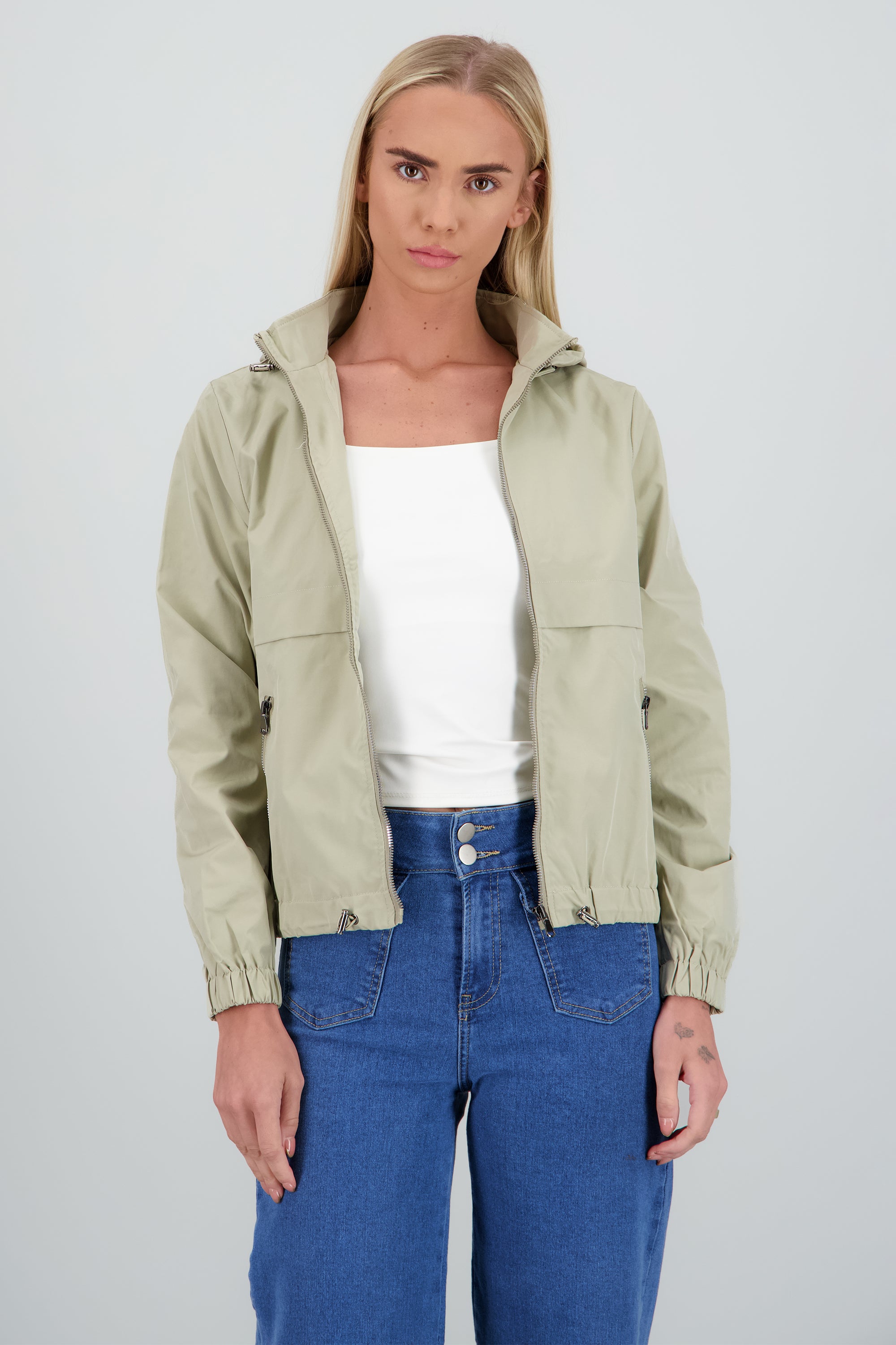 Chamarra ligera lisa GREIGE