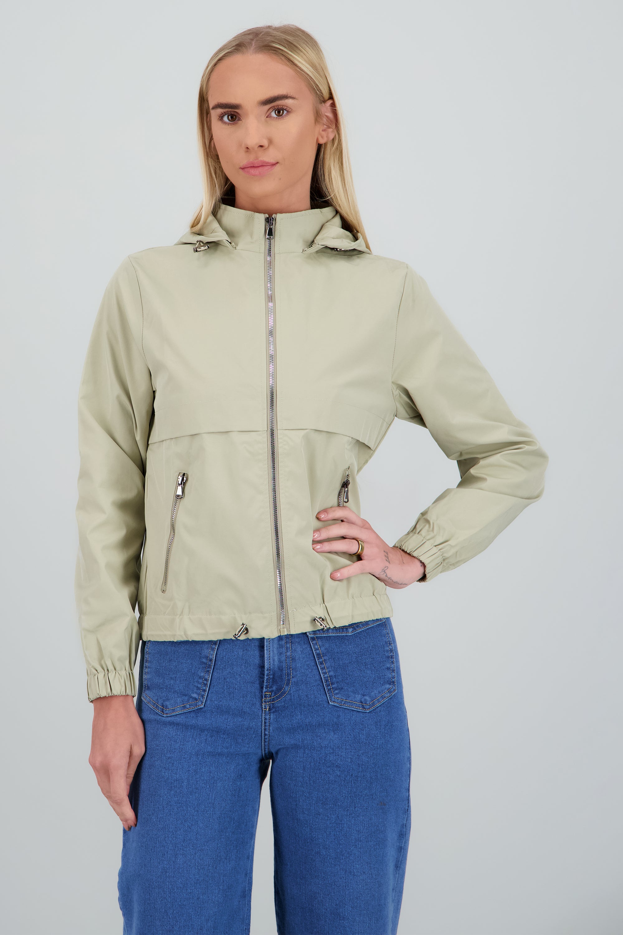 Chamarra ligera lisa GREIGE