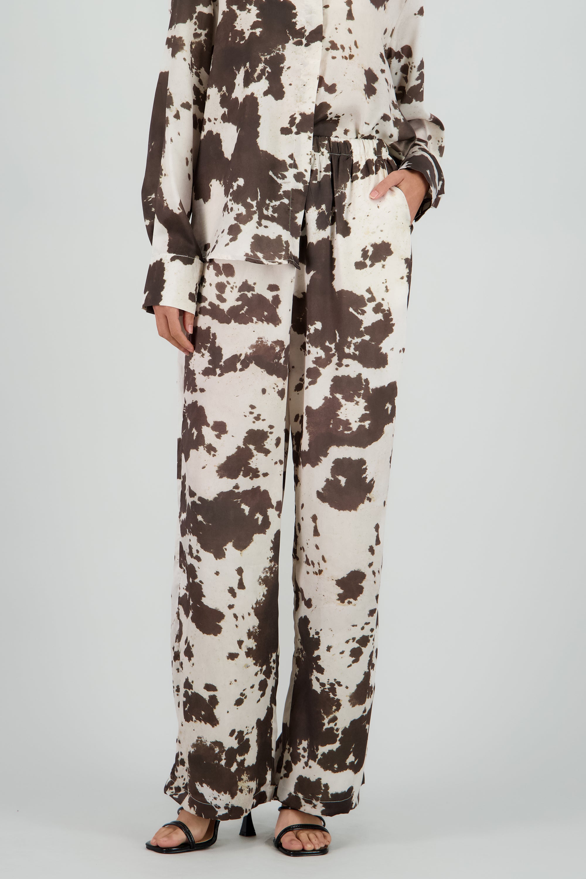 Pantalon amplio estampado animal print CAFE COMBO