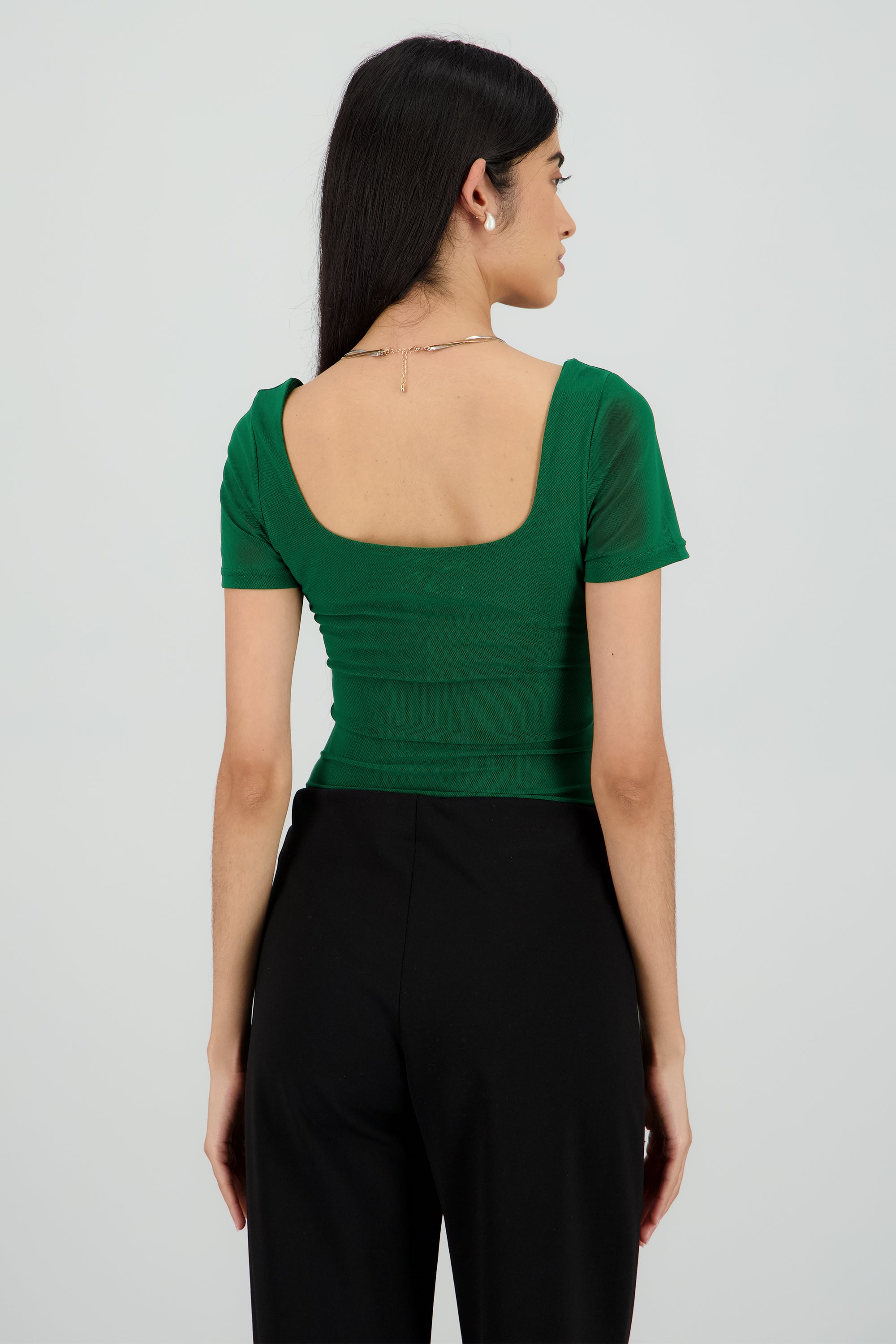 BODYSUIT ESCOTE CUADRADO MANGA CORTA VERDE CAZADOR