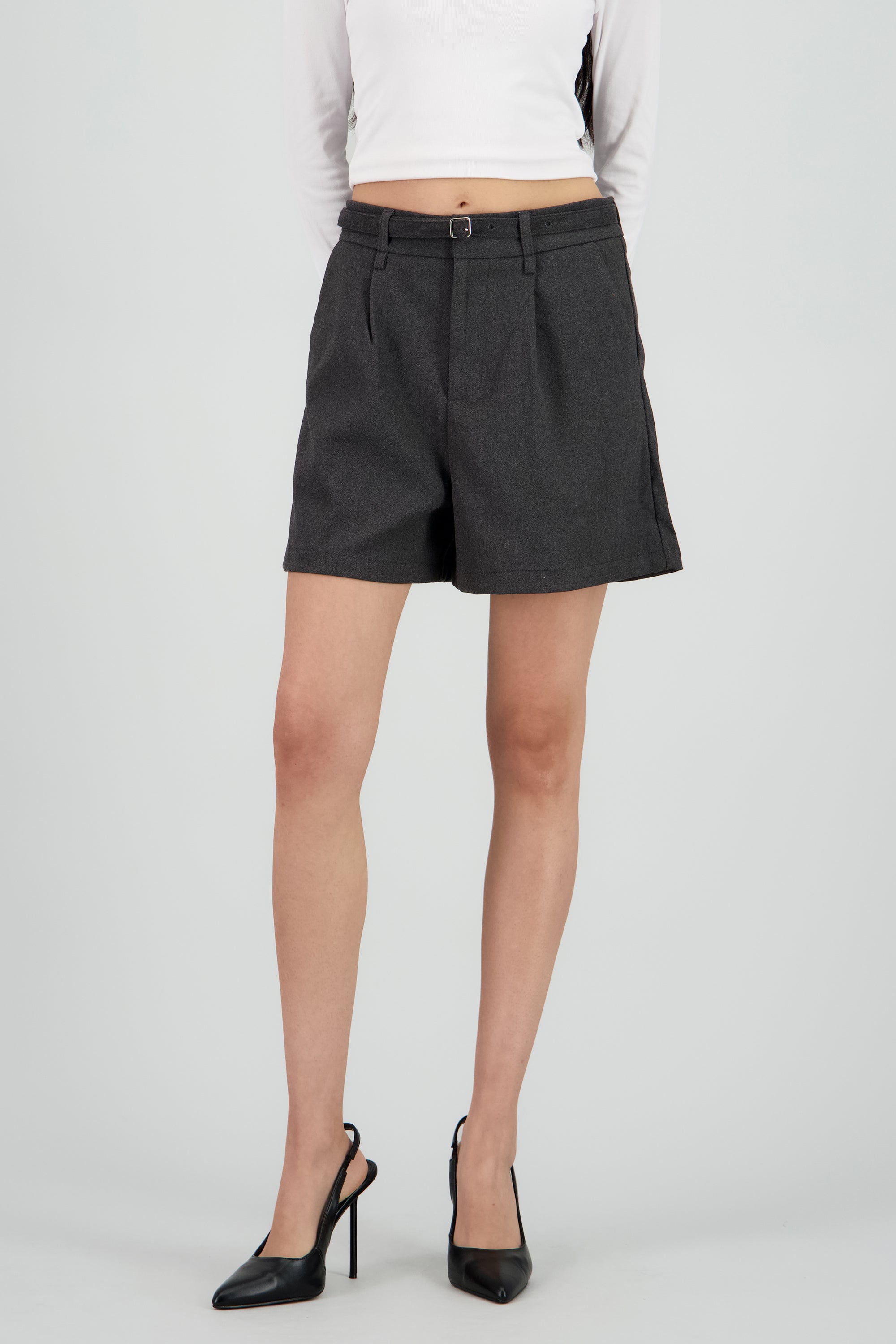 Short liso detalle lazo GRIS