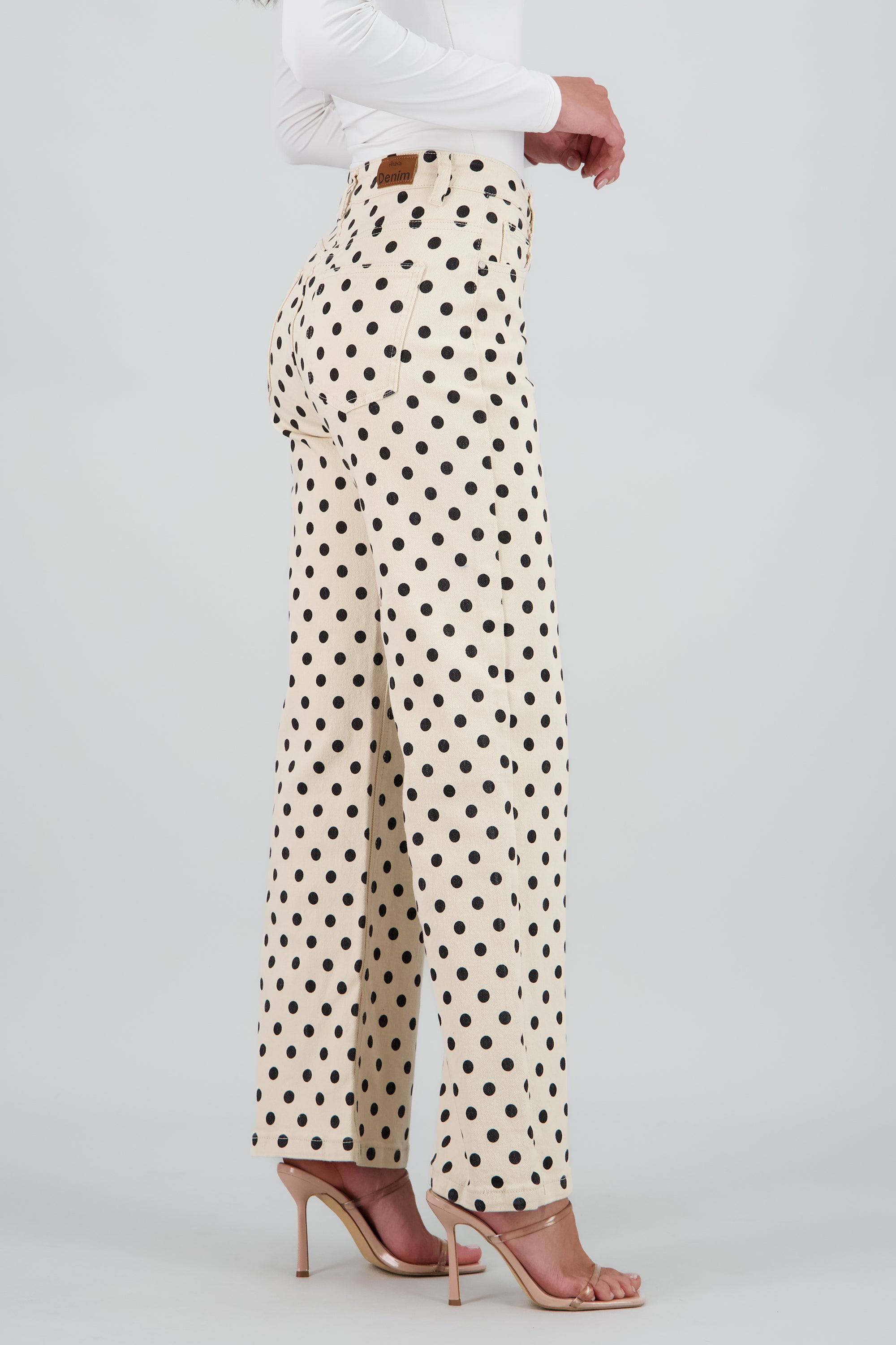 Jeans wide leg polka dots HUESO COMBO