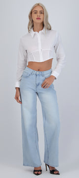 Jeans straight desgaste