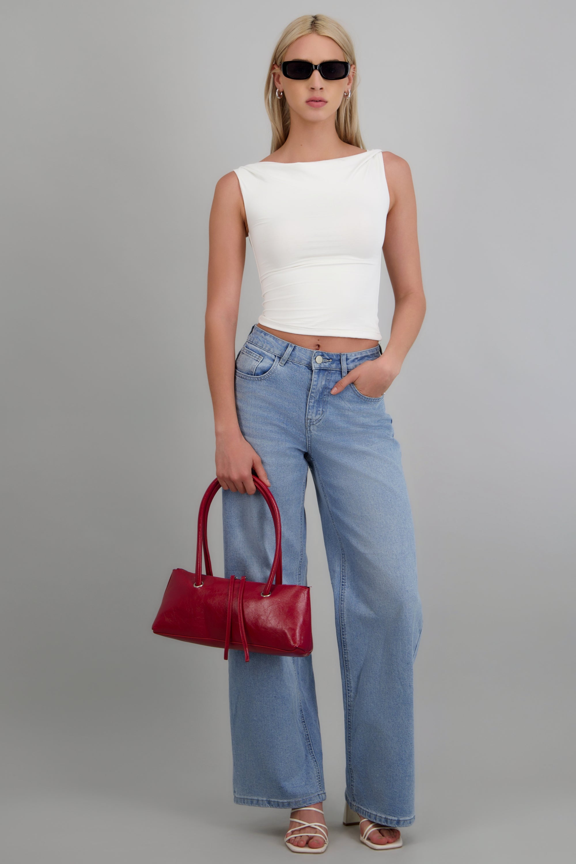 Jeans straight desgaste STONE MEDIO
