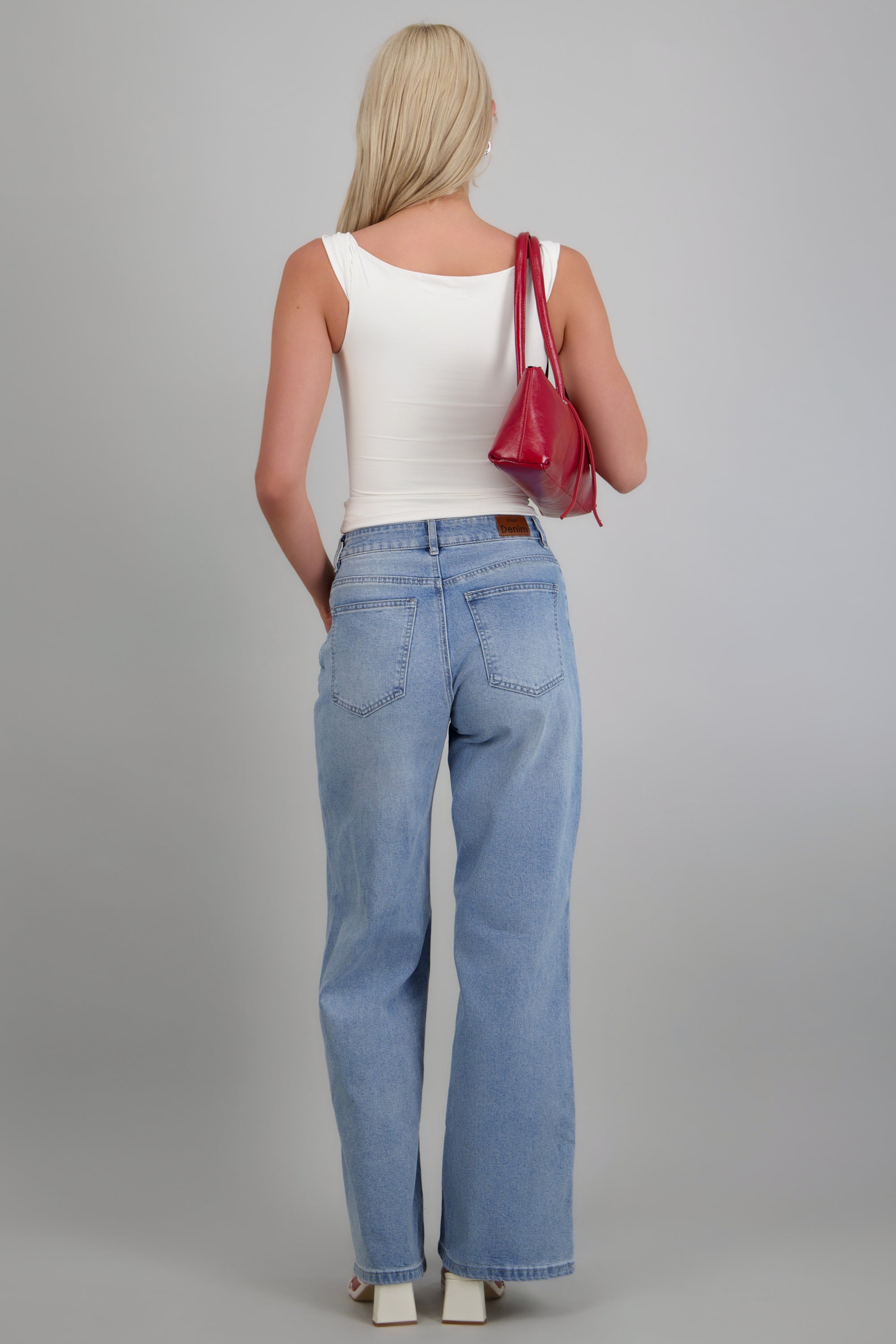 Jeans straight desgaste STONE MEDIO