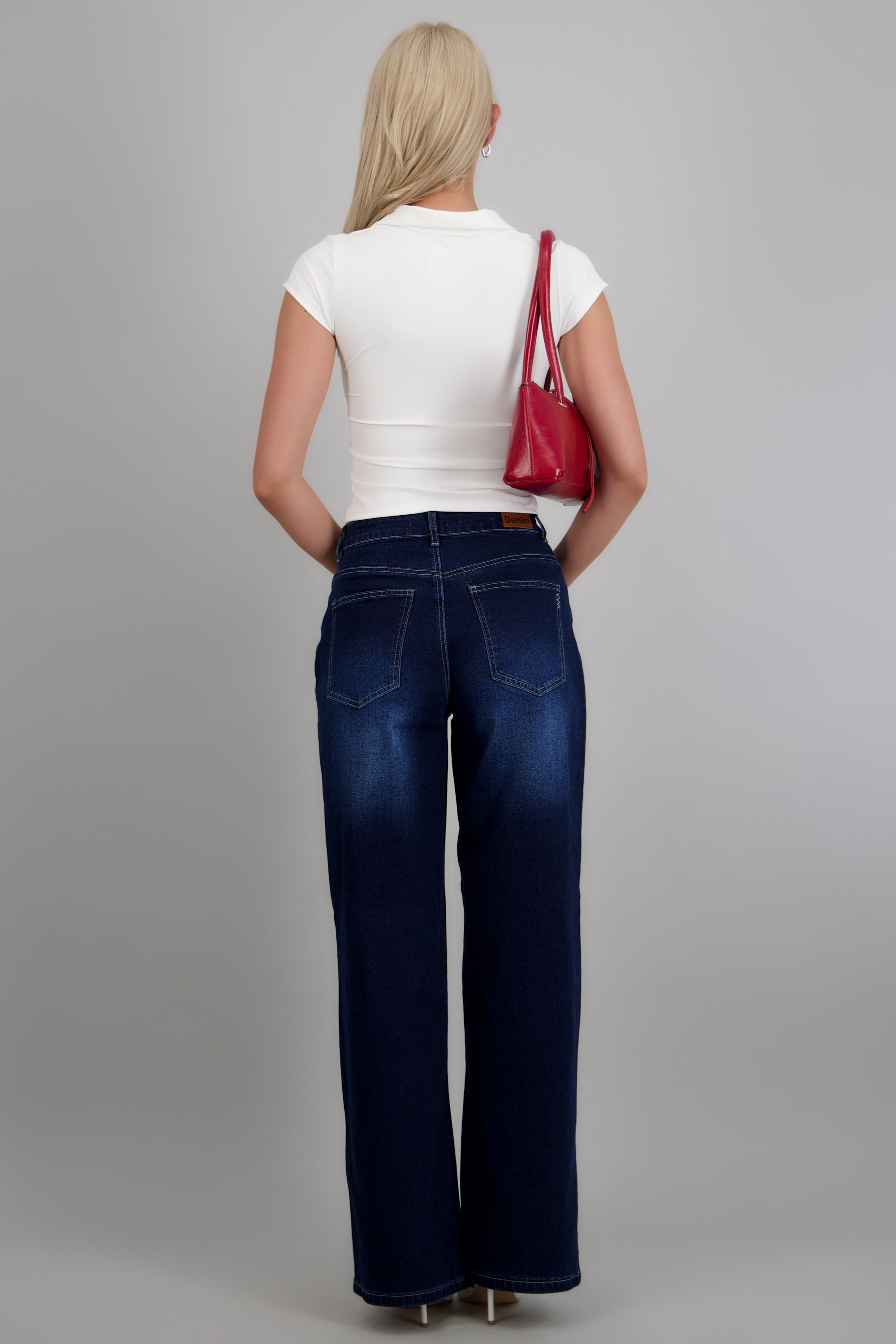 Jeans straight desgaste INDIGO