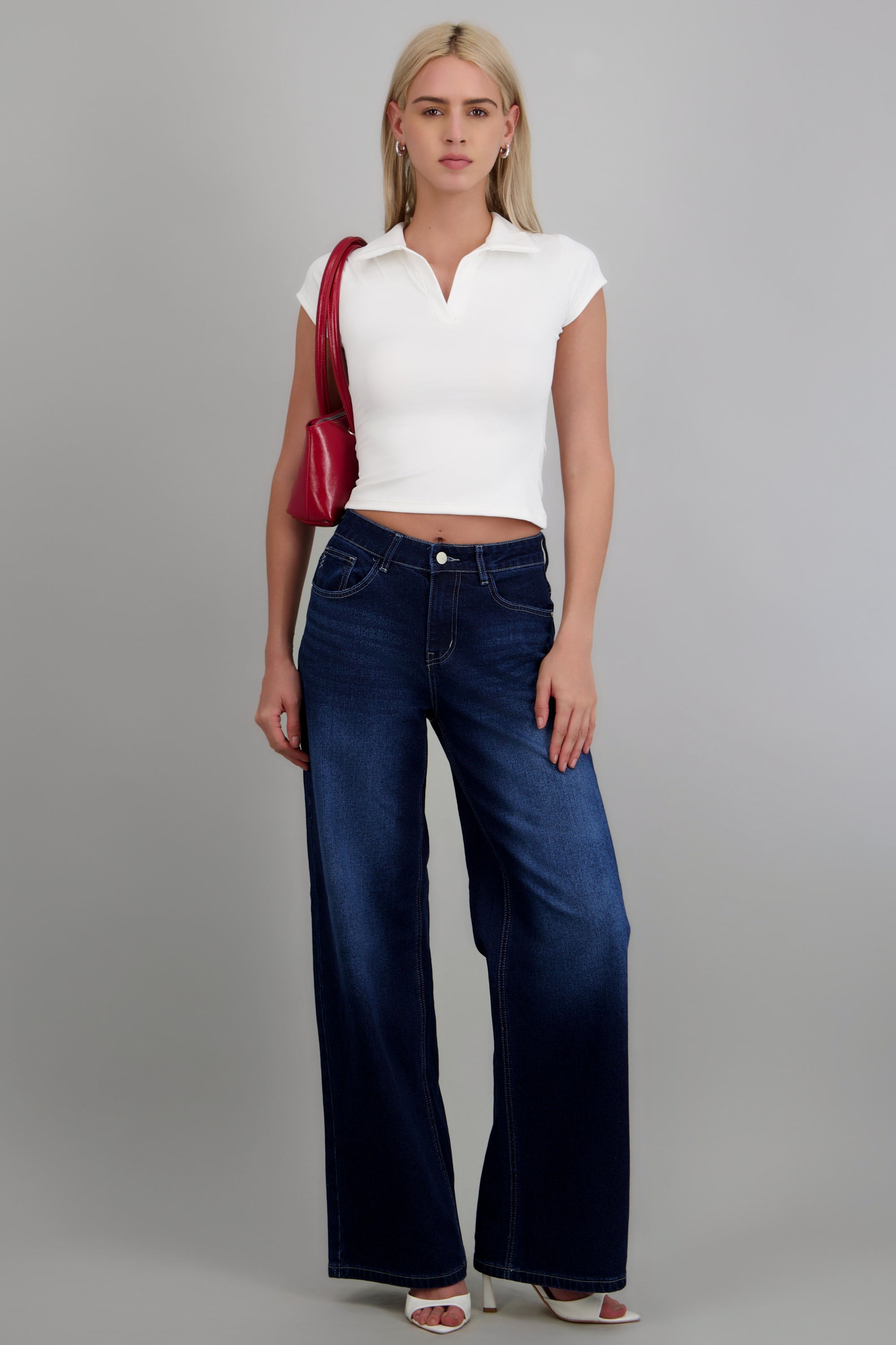 Jeans straight desgaste INDIGO