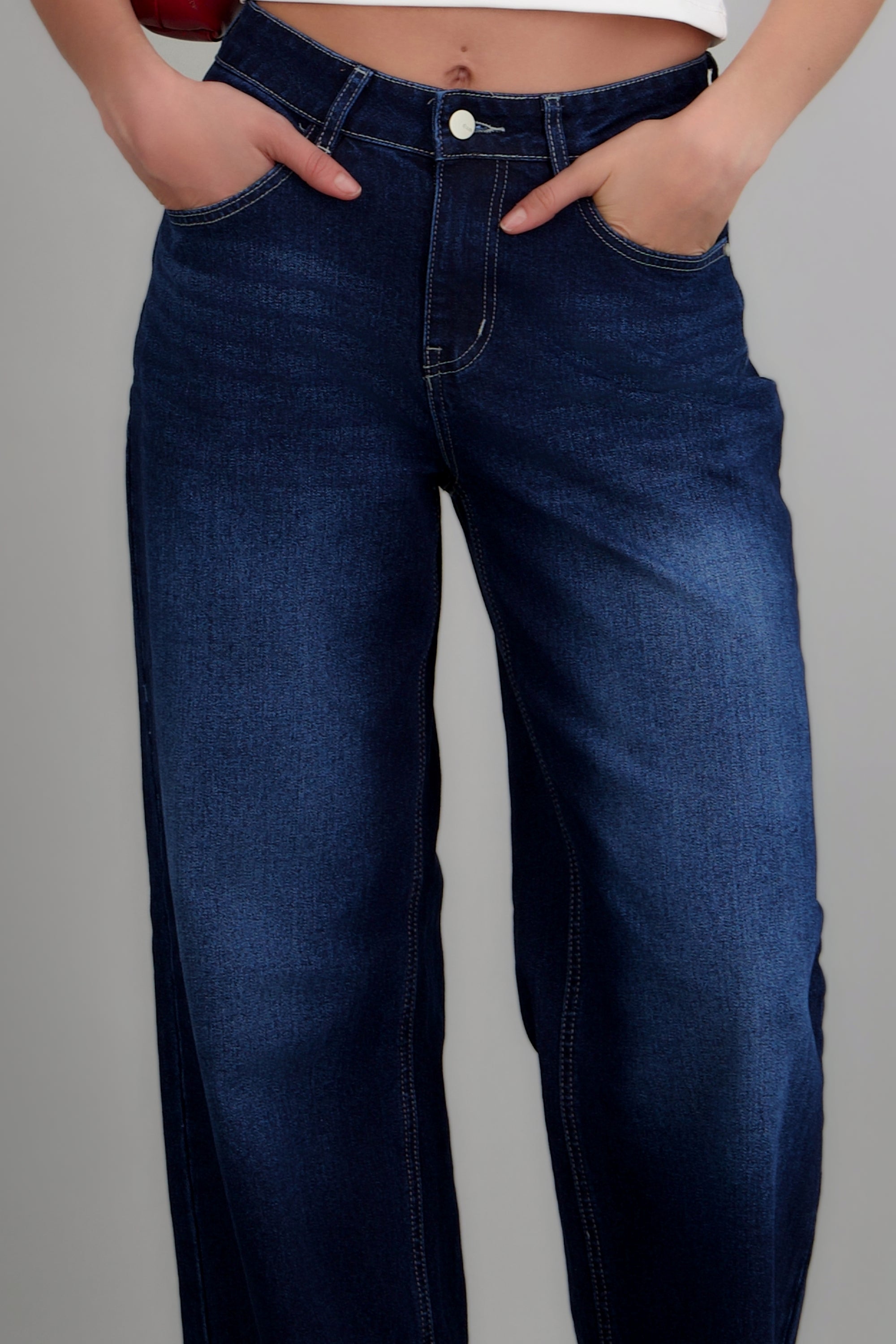 Jeans straight desgaste INDIGO