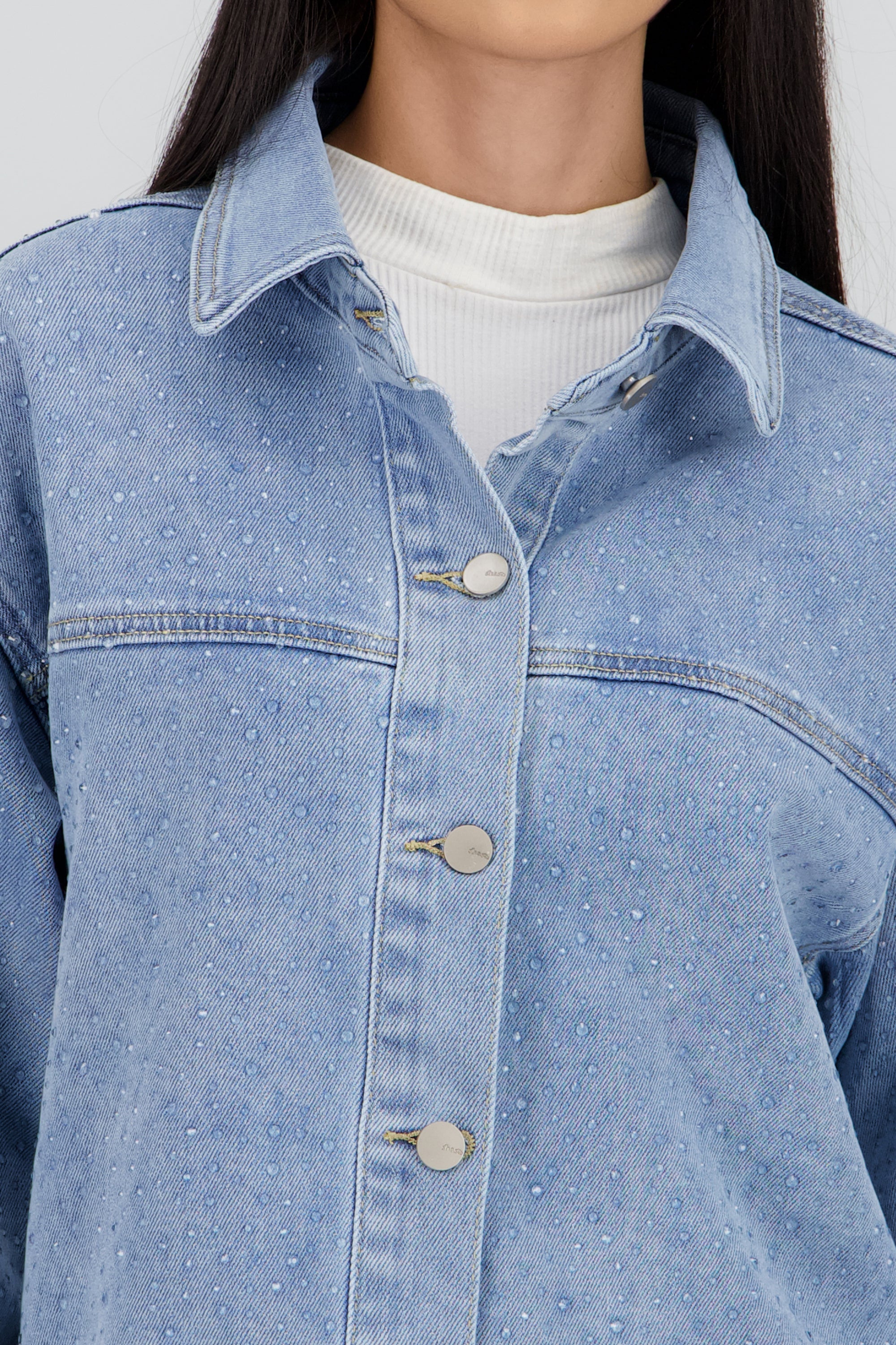 Chamarra oversize brillo gota LIGHT WASH