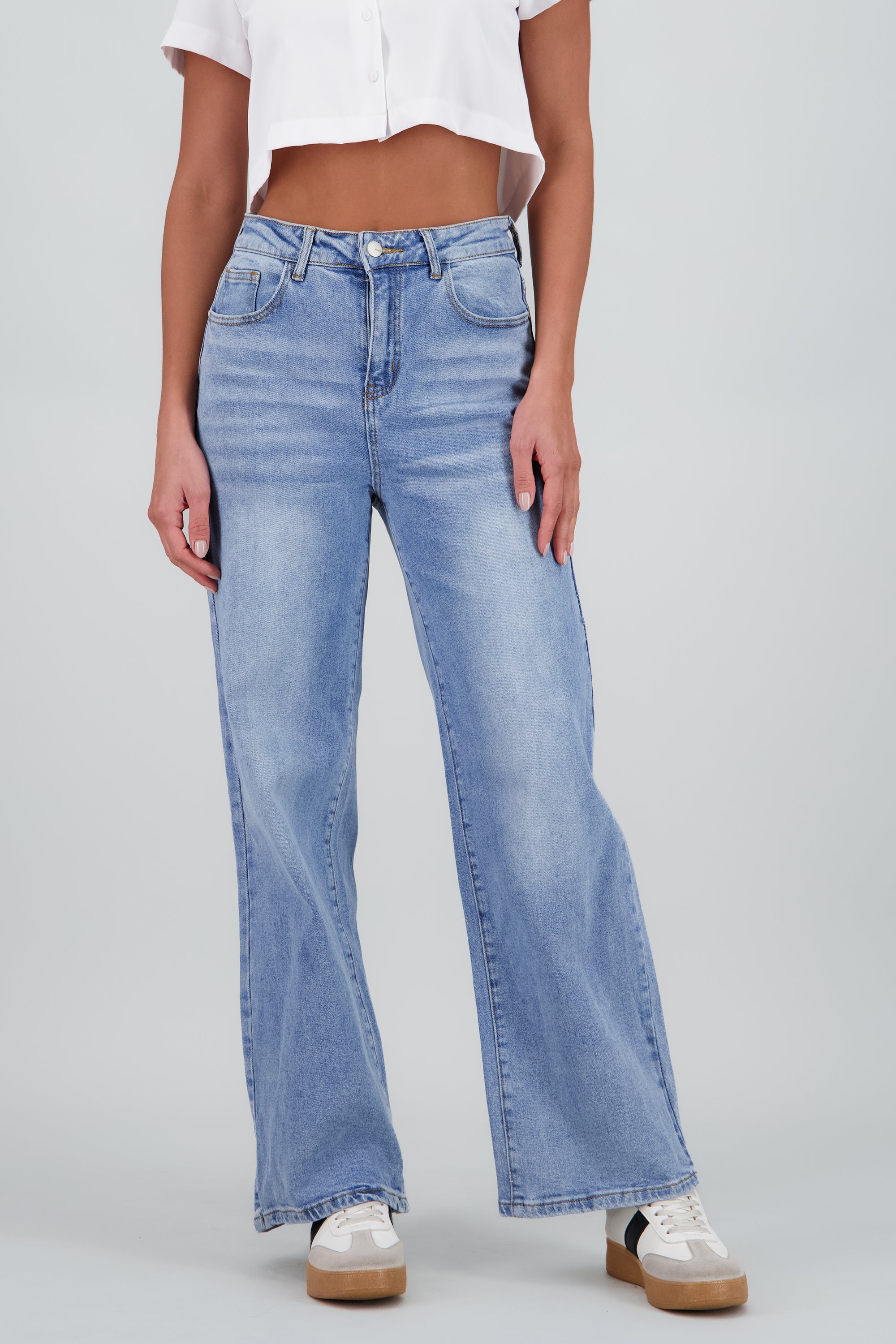 Jeans straight crop LIGHT WASH