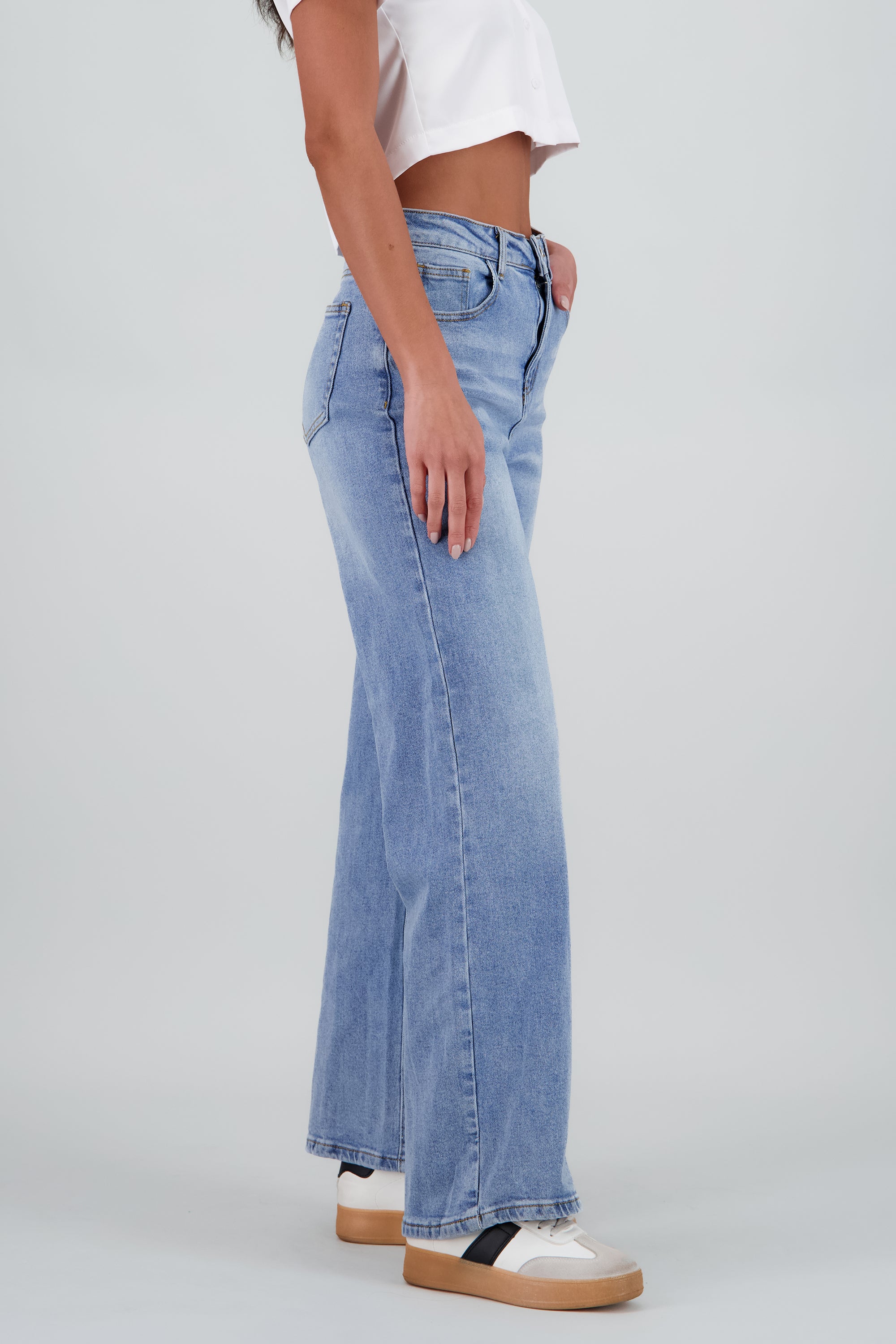 Jeans straight crop LIGHT WASH
