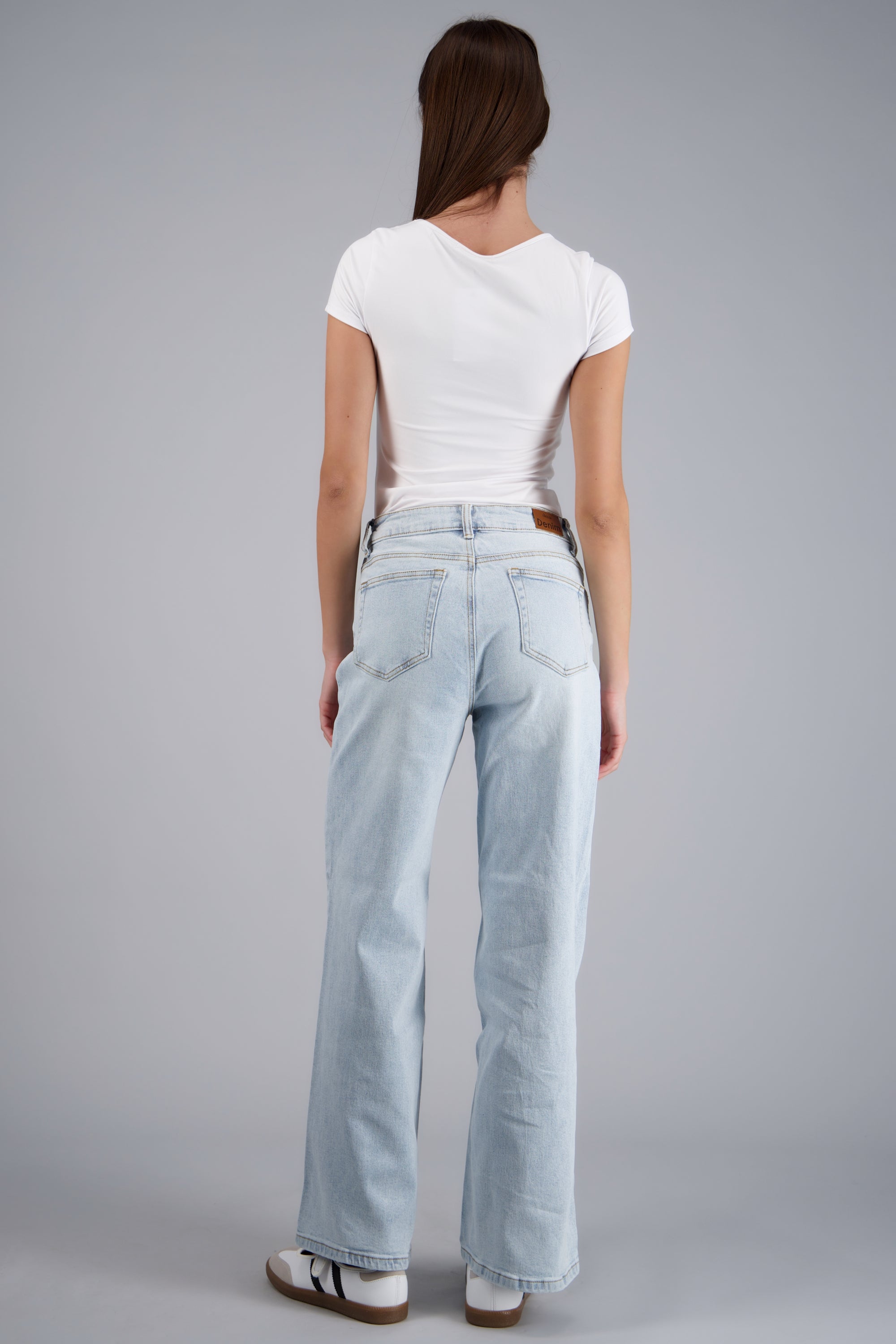Jeans straight crop BLEACHED