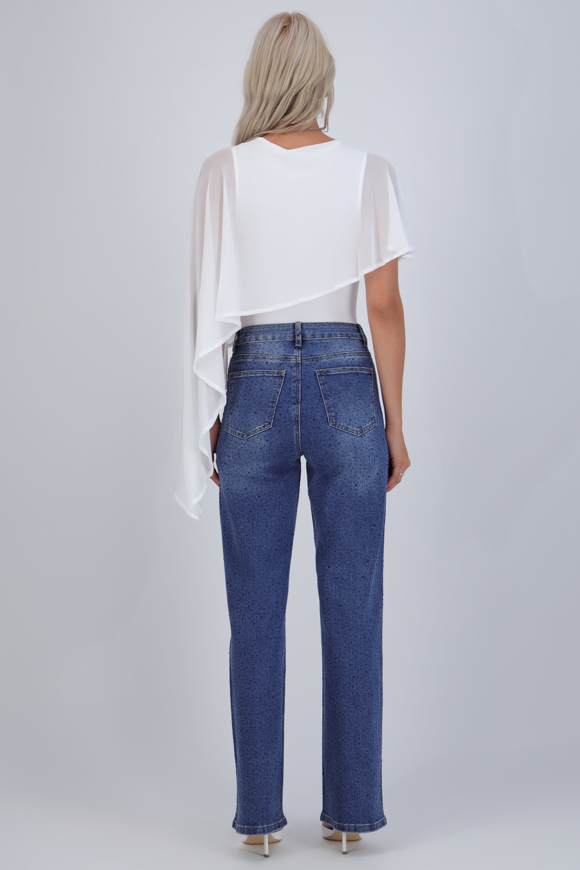 Jeans straight brillo