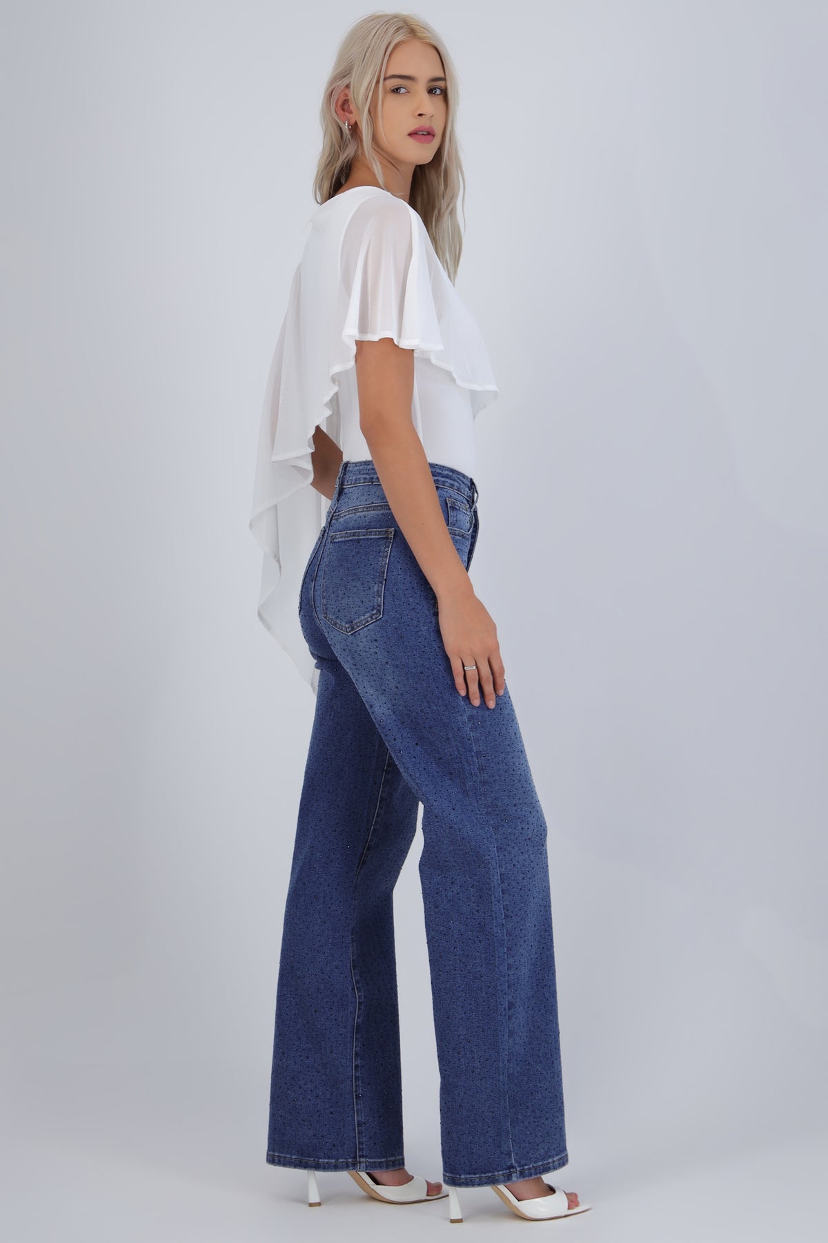 Jeans straight brillo DARK WASH