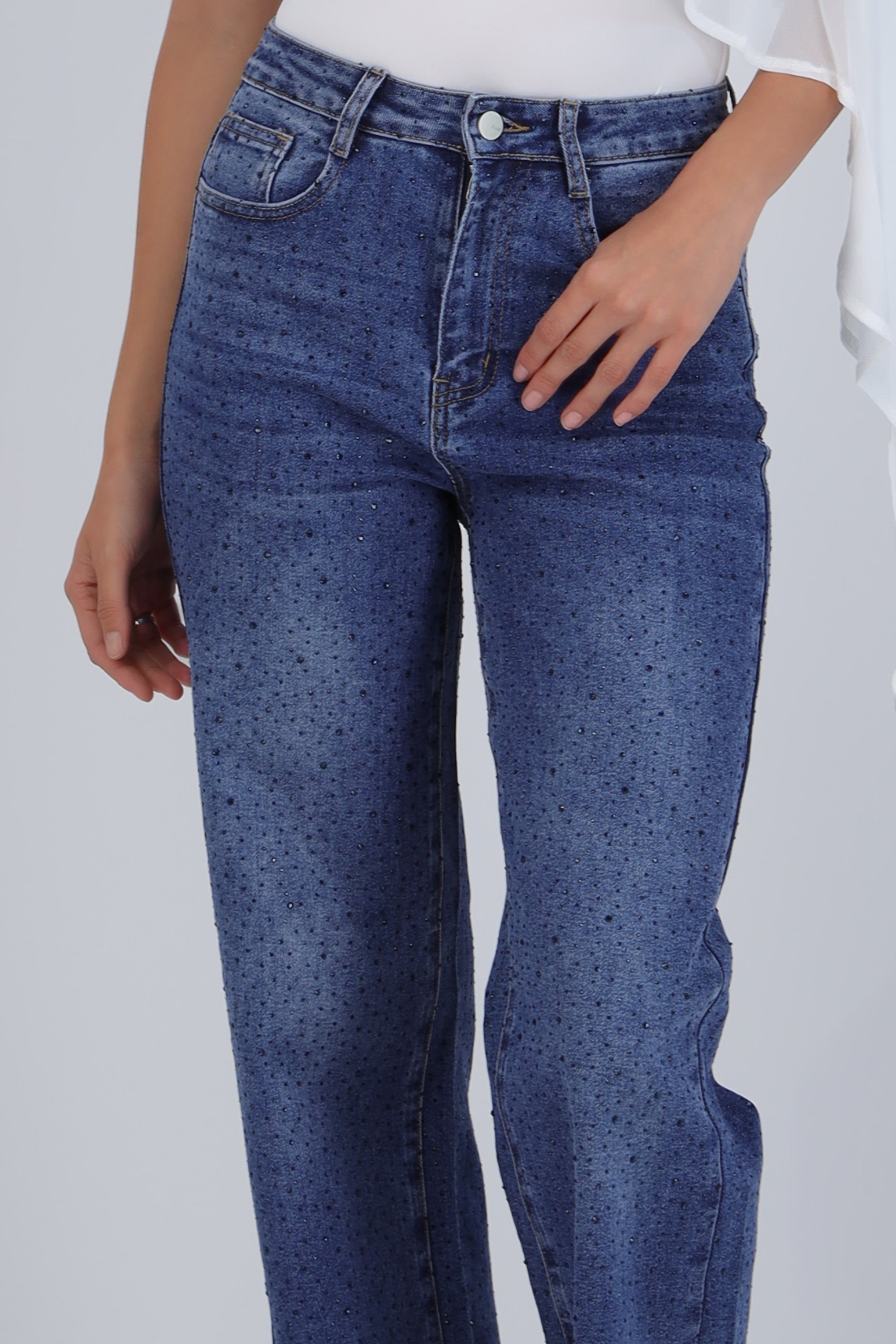 Jeans straight brillo