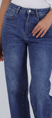 Jeans straight brillo