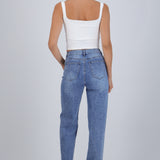 Jeans straight brillo