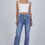 Jeans straight brillo