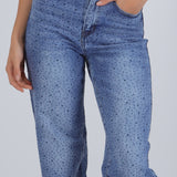 Jeans straight brillo