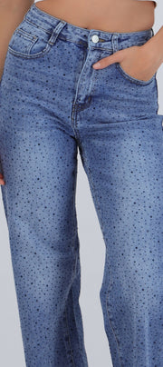 Jeans straight brillo