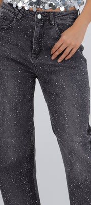 Jeans straight brillo