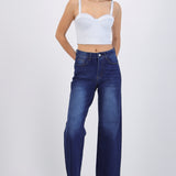 Jeans straight brillo