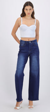 Jeans straight brillo