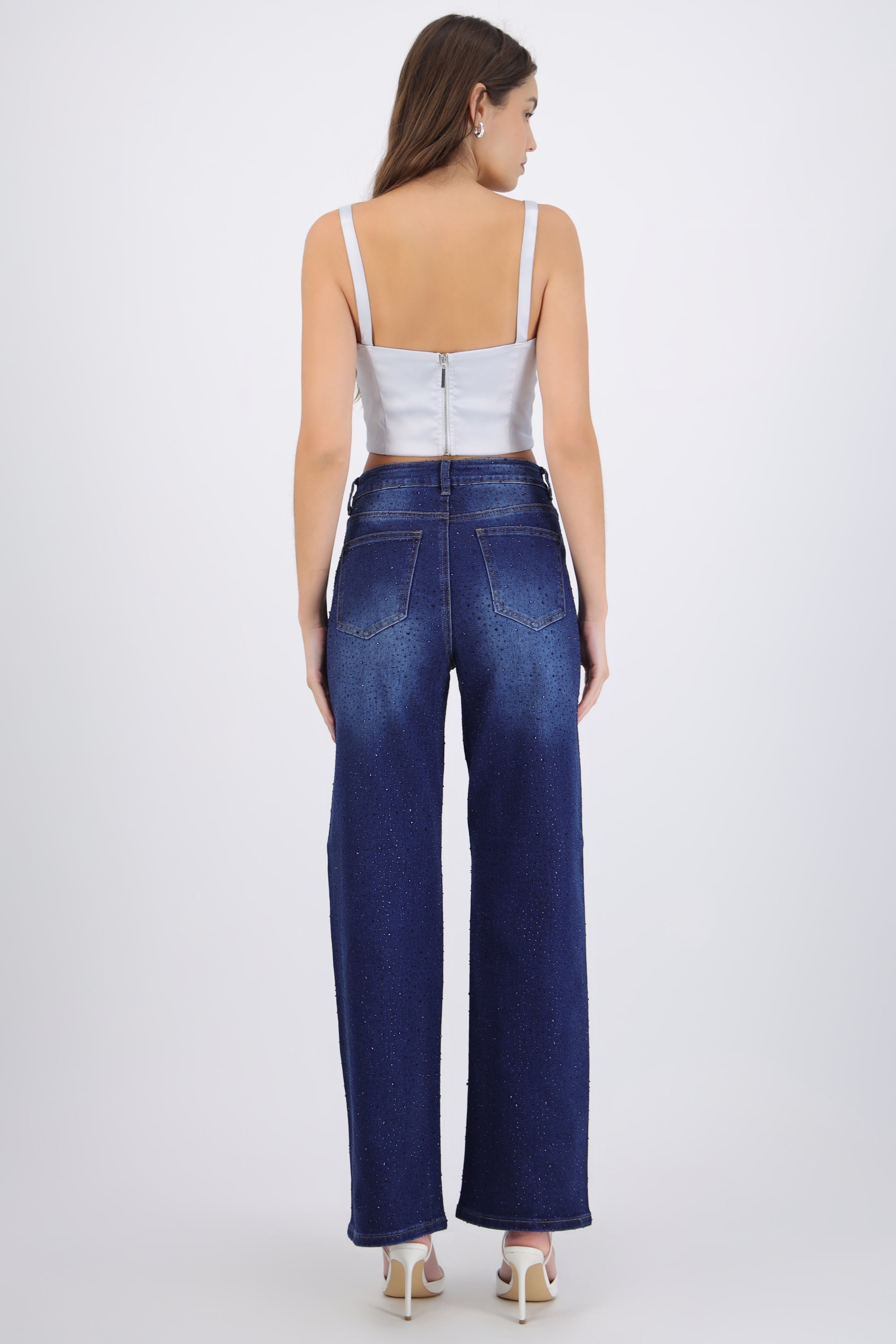 Jeans straight brillo