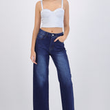 Jeans straight brillo