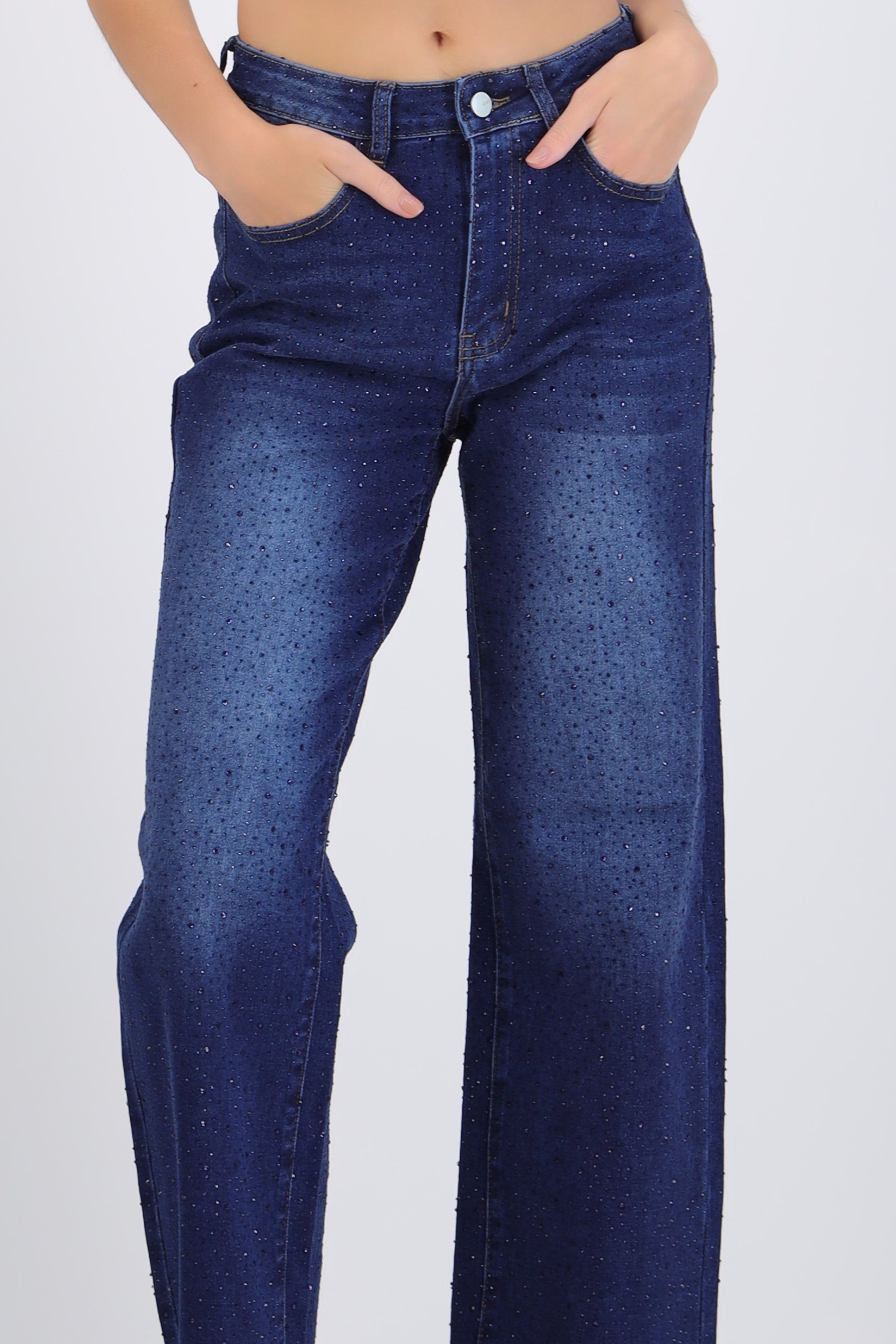 Jeans straight brillo