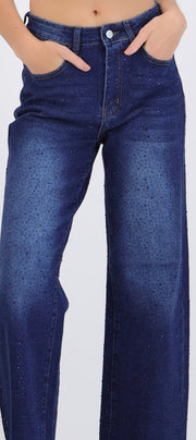 Jeans straight brillo