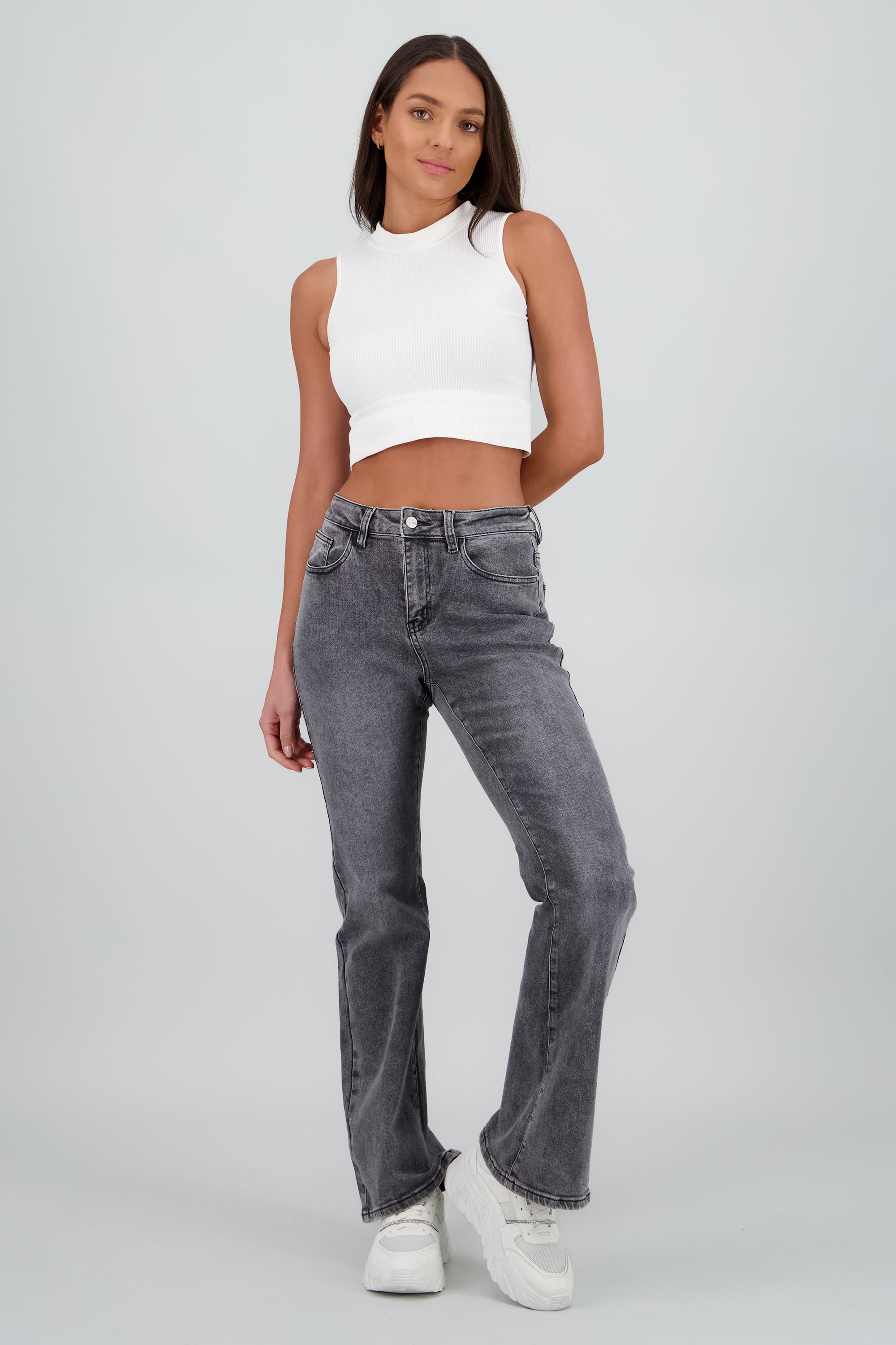 Jeans flare comfort GRIS OBSCURO