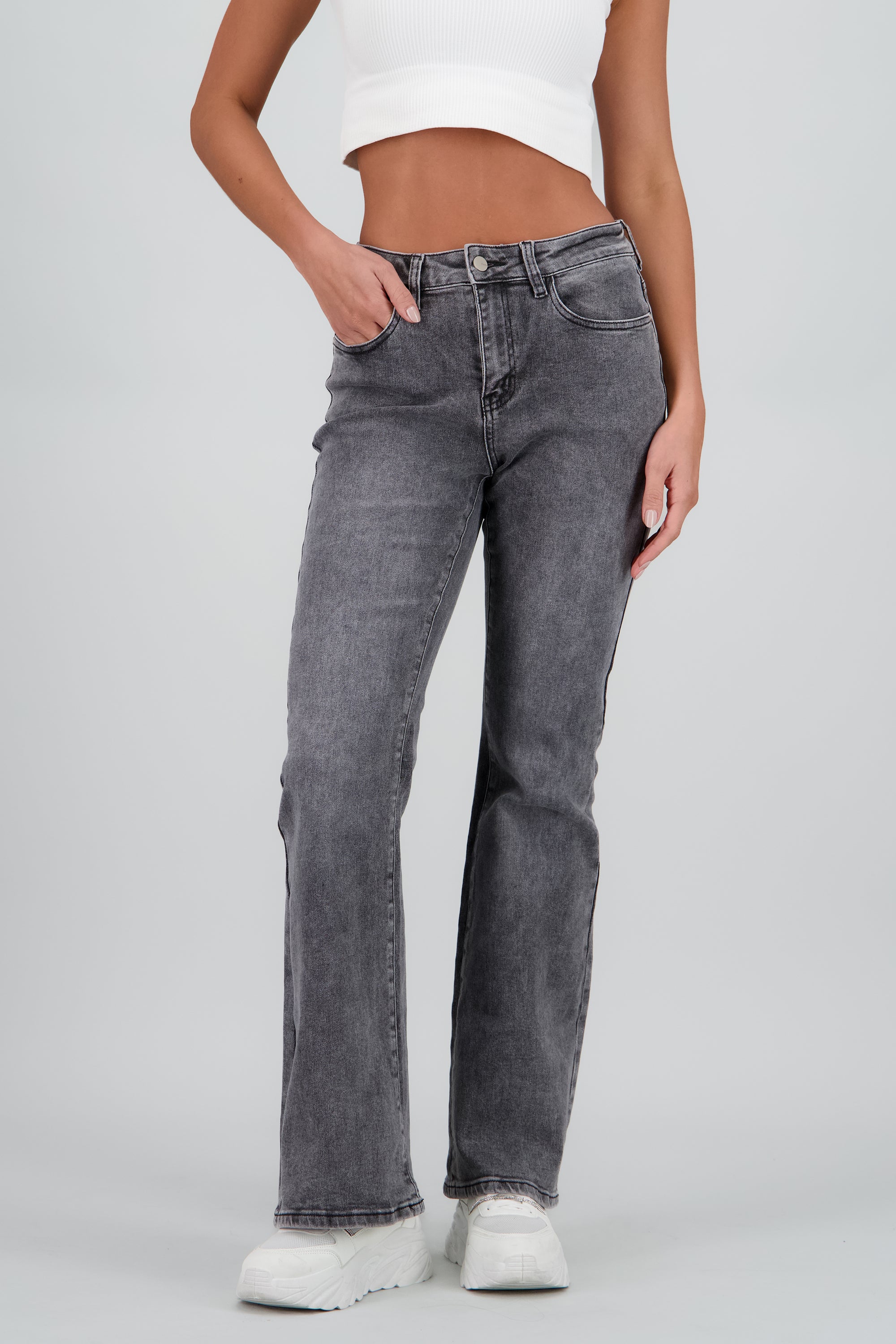 Jeans flare comfort GRIS OBSCURO