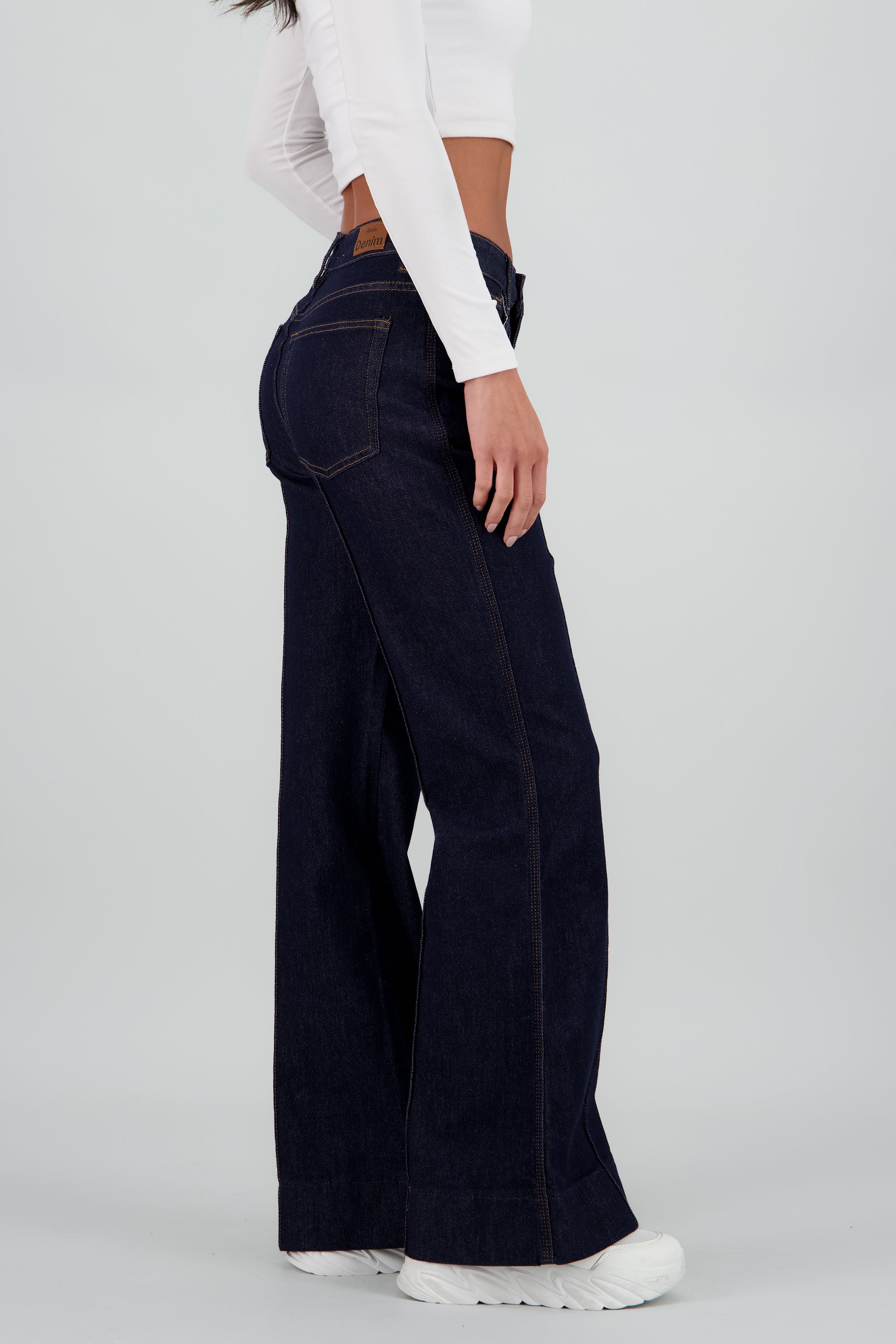 Jeans flare línea al centro INDIGO